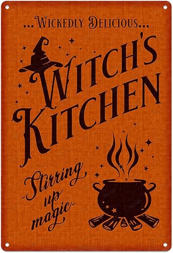 Decoraciones de Halloween, letreros de metal divertidos, póster de arte retro, decoración del día de todos los santos para el hogar, cocina, Letrero