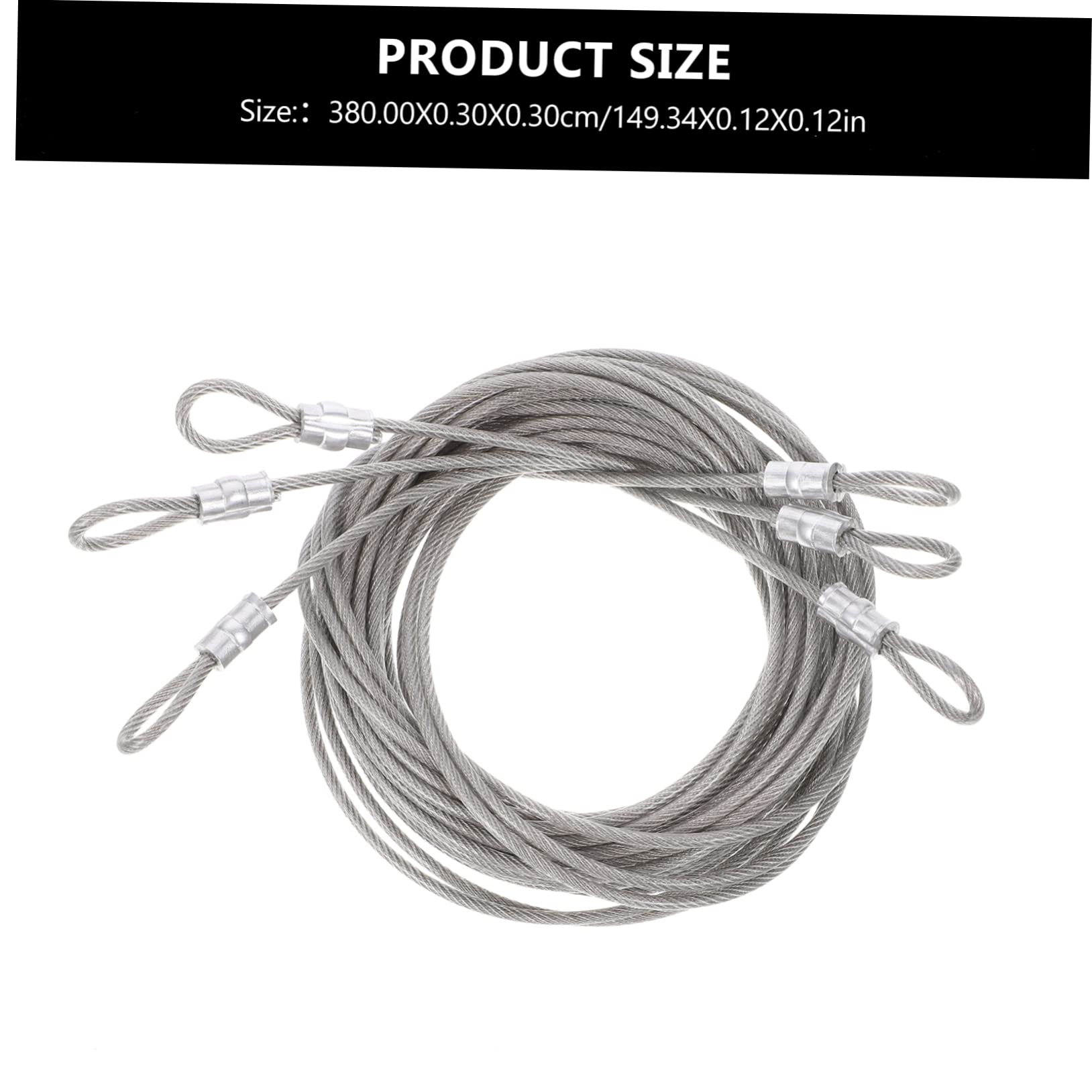 STOBAZA DIY Wire Rope Accessories 3pcs Stainless Steel Cable Kit for Shade Sails Railings and Outdoor Use