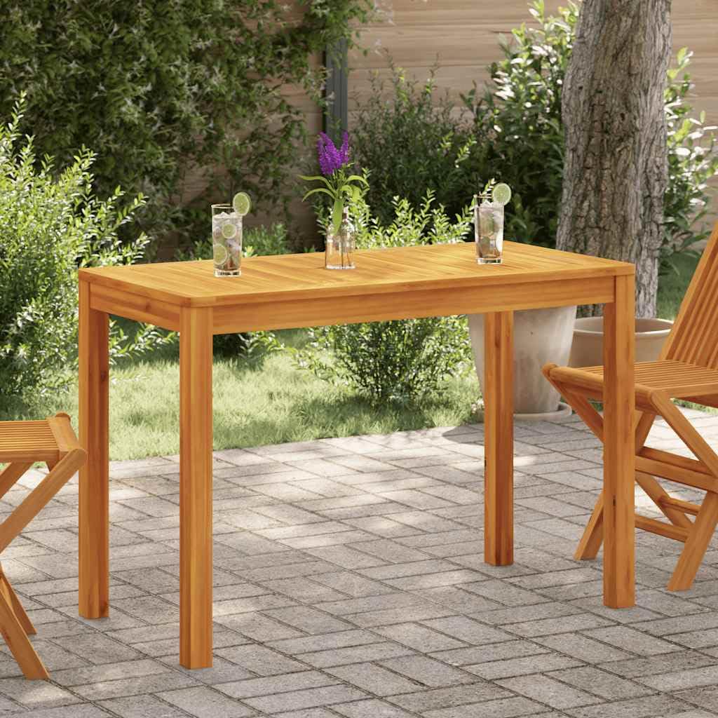 Stół ogrodowy z litego drewna akacjowego 110 x 55 x 75 cm | Wytrzymały, trwały, łatwy w pielęgnacji, rustykalny urok, idealny na taras lub dziedziniec