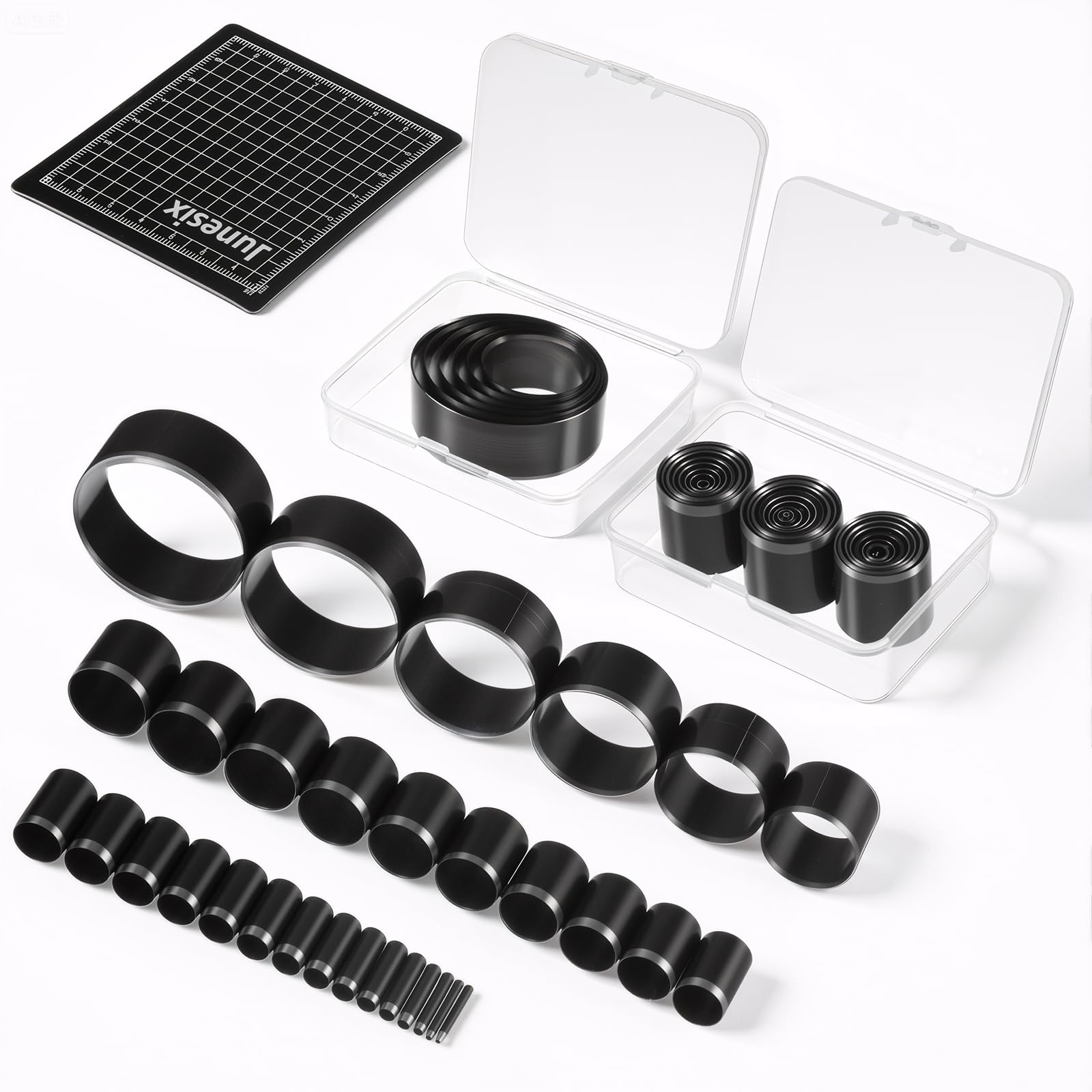 31 Pieces Leather Circle Cutter Tool Set Circle Punch Tools High Carbon Steel Round Punch Dies 1-25mm 30 35 40 45 50 55mm, Hole Punch Kit Round Craft Punching Tools for DIY Leather Crafts-image-42