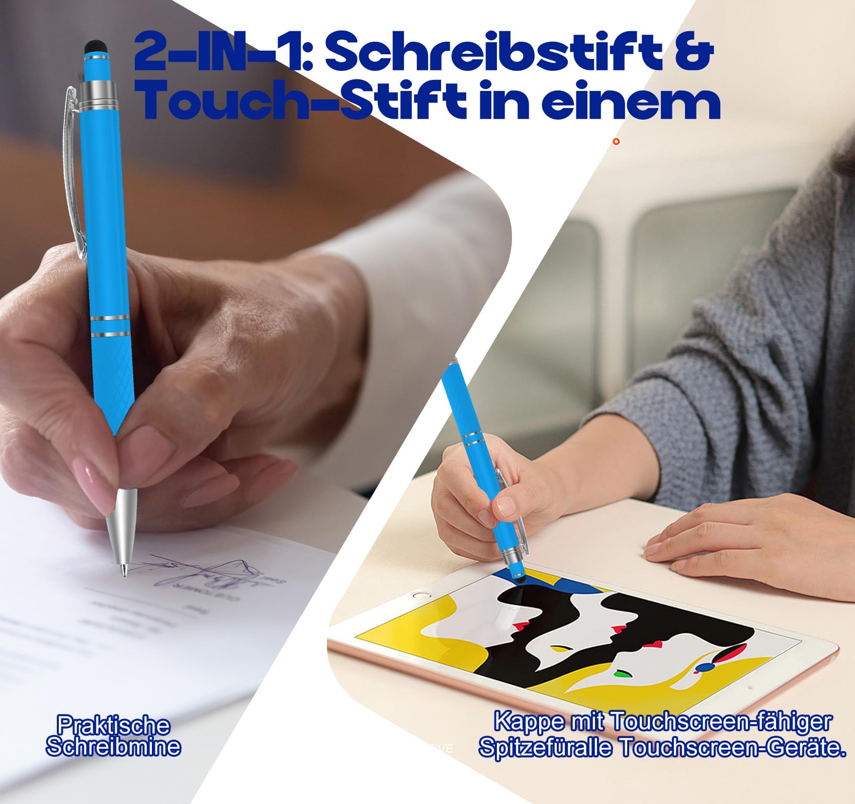 Homewit 10–1000 STK Kugelschreiber Personalisiert mit Gravur,Touchpen,200 | Werbekugelschreiber für Firmenwerbung, Messen, Büros, Schulen, Abschlussfeiern, als Kunden-, Mitarbeiter- & Businessgeschenk