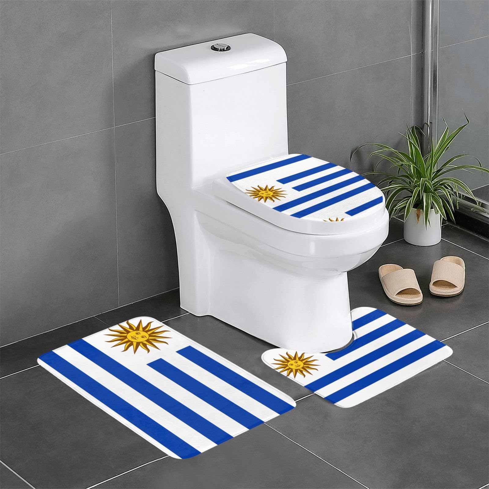 Lot de 3 tapis de sol uruguayens antidérapants et absorbants pour votre salle de bain