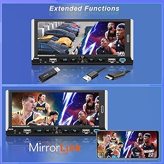 Wireless Apple CarPlay, Single DIN Car Radio, Car Stereo with 6.86" HD IPS Touchscreen, Bluetooth 5.2, Android Auto, Dual USB & Fast Charging, Backup Camera, FM Radio, DSP EQ Audio Subwoofer