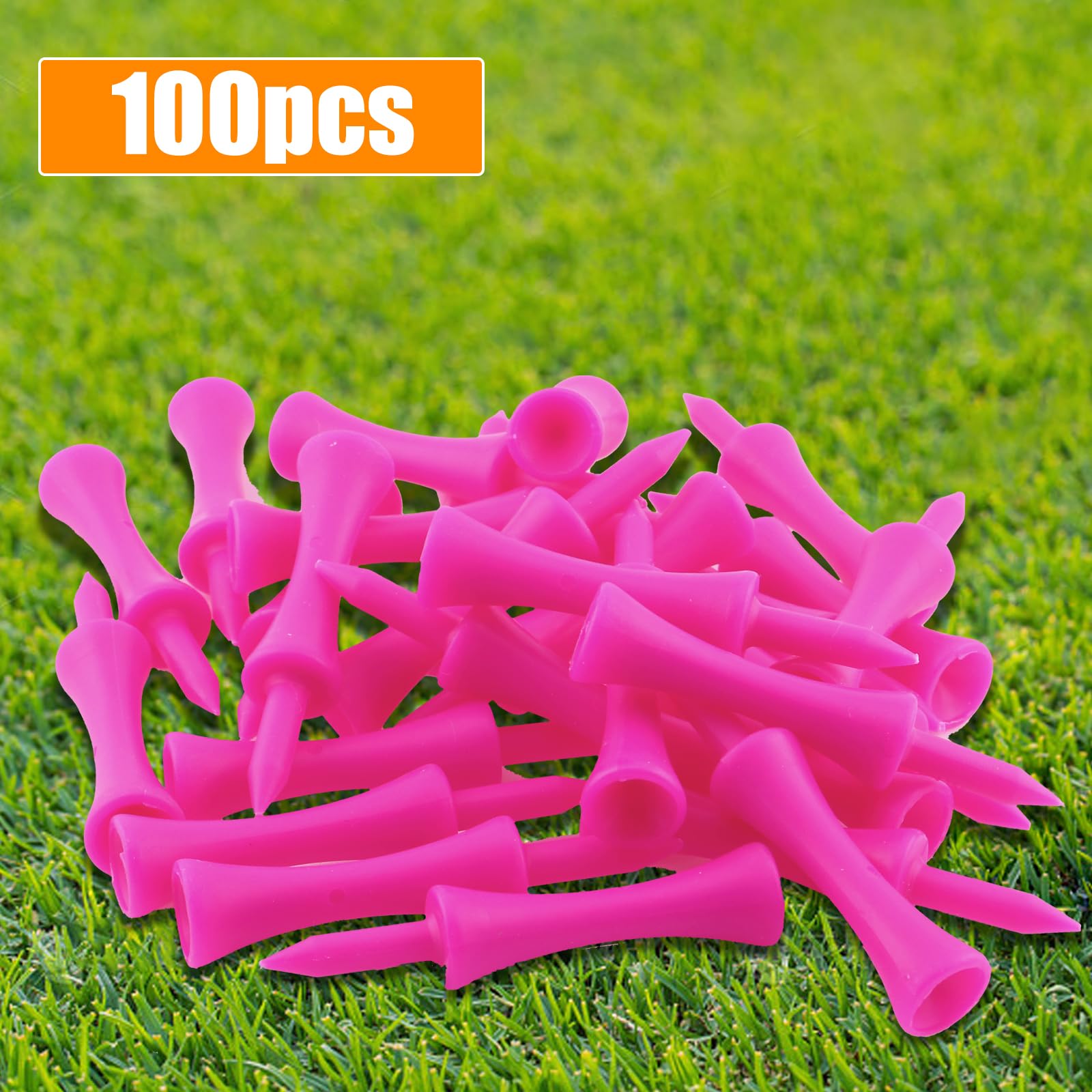 Tee Da Golf In Plastica Rosa - 100 Pezzi, 57mm (2-1/4), Per Pratica E