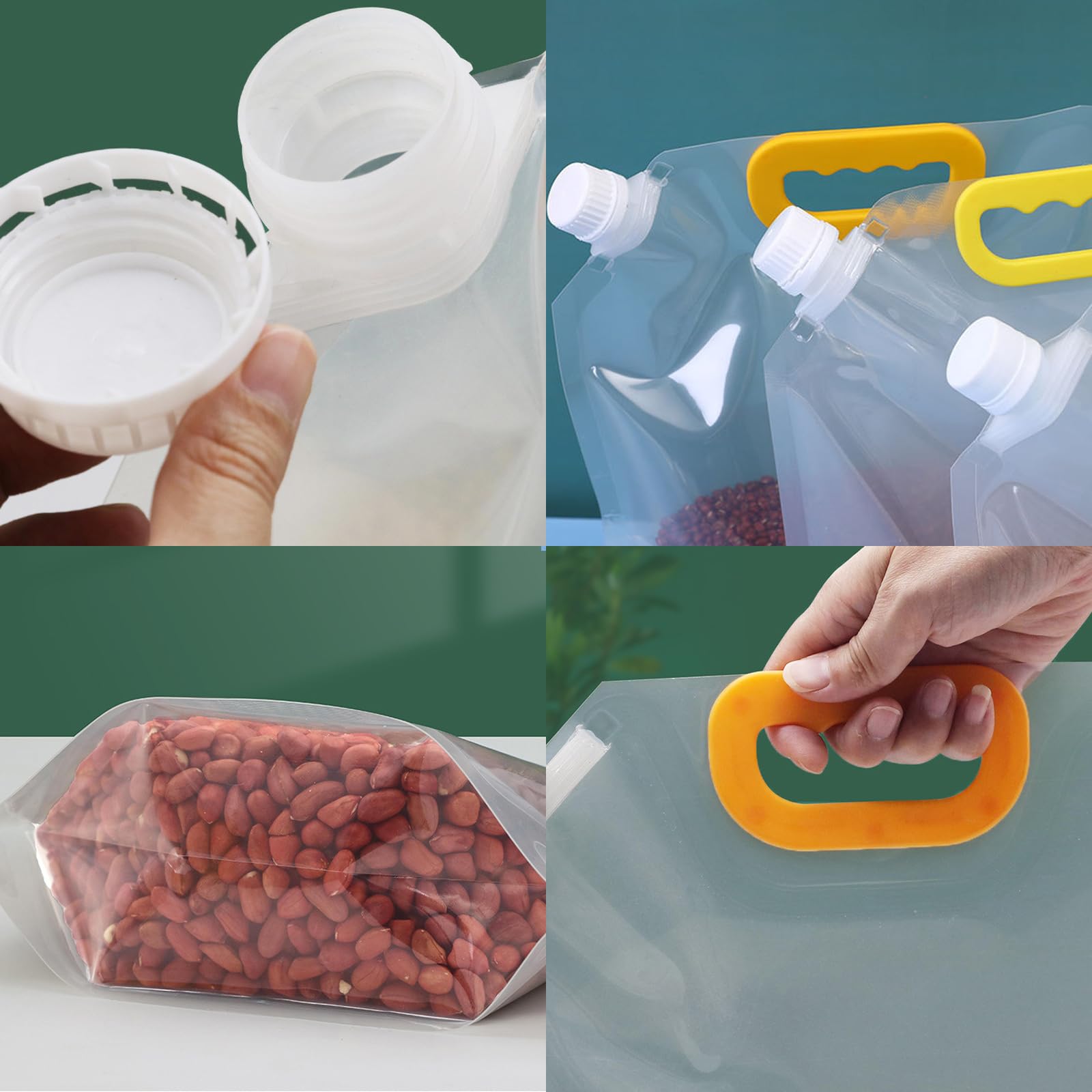 Bustlwor Getränkebeutel Set - 7 Stück Wiederverwendbare Plastikbeutel 1,5L-5L