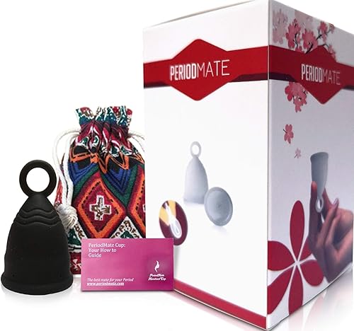 Period Mate Copa menstrual (negro, copa menstrual grande)