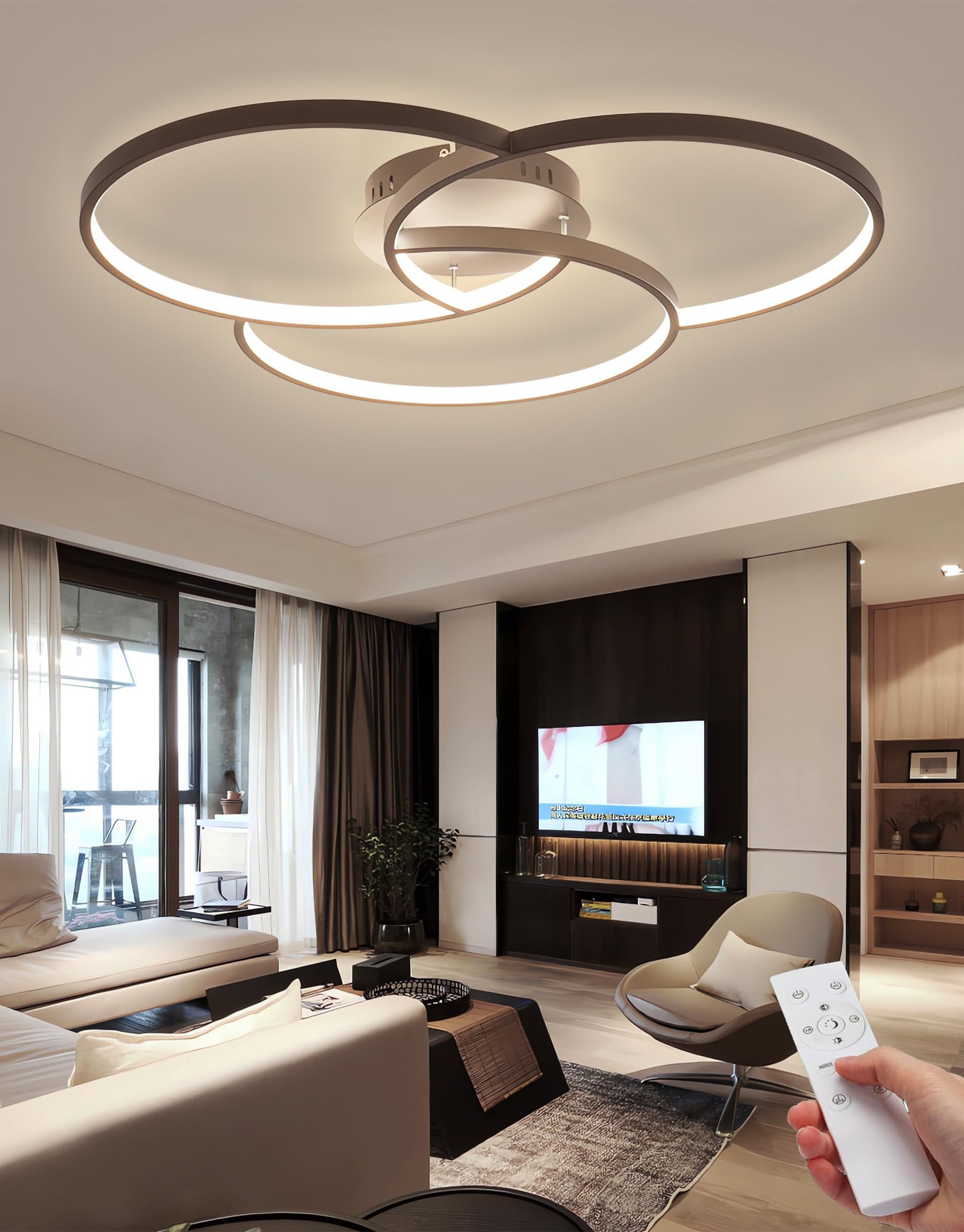 Küchenleuchten Decke ZMH LED Deckenleuchte »Deckenlampe Dimmbar Mit Fernbedienung 35W Schwarze Fuer Schlafzimmer Kueche Wohnzimmer S080b0fq Deckenlampe Led Schwarz