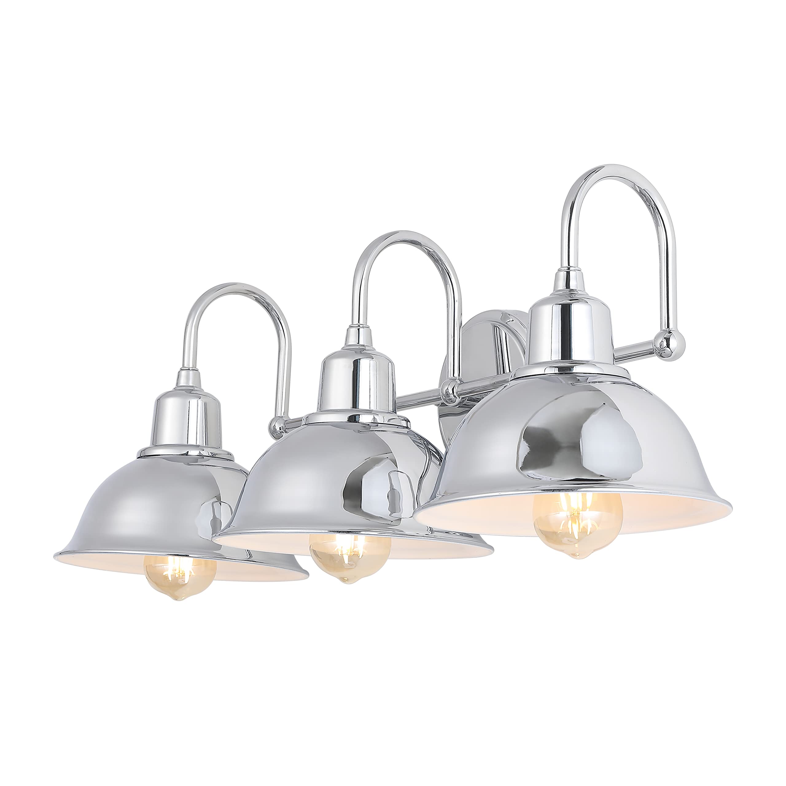 JONATHAN Y Frisco 26.5" Farmhouse 3-Light Metal Vanity, Chrome