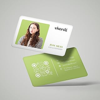 vkardz - Easy Contact sharing horizontal Customizable Card with Premium Profile | Digital business card | Scratch less NFC card (Send your Photo and other details for customization) (Green)