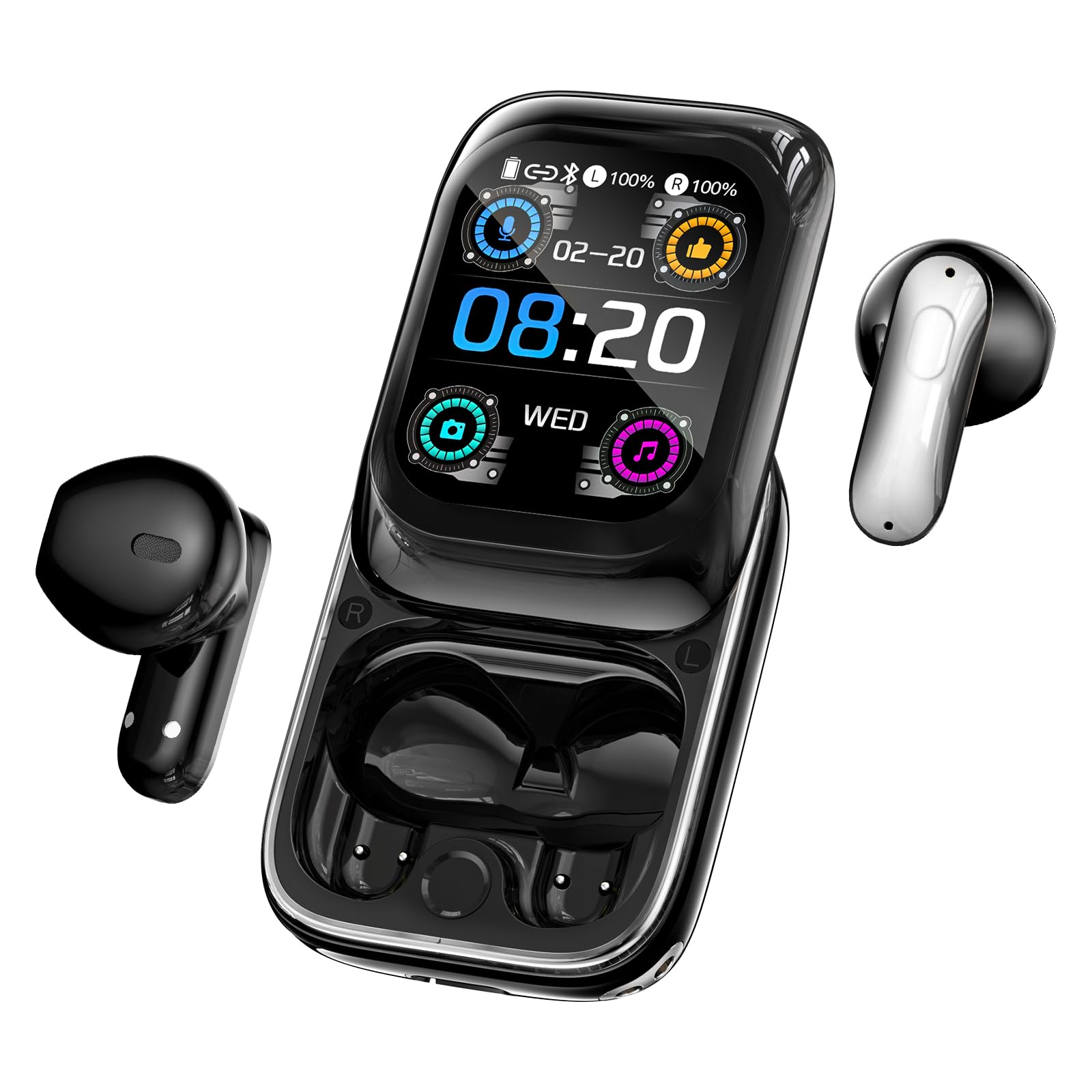 Ki Übersetzungskopfhörer 3-in-1 Echtzeit Sprachübersetzer Ohrhörer 164 Sprachen 11 Modi 48H Akkulaufzeit HiFi-Sound LCD-Touchscreen Bluetooth 6.0