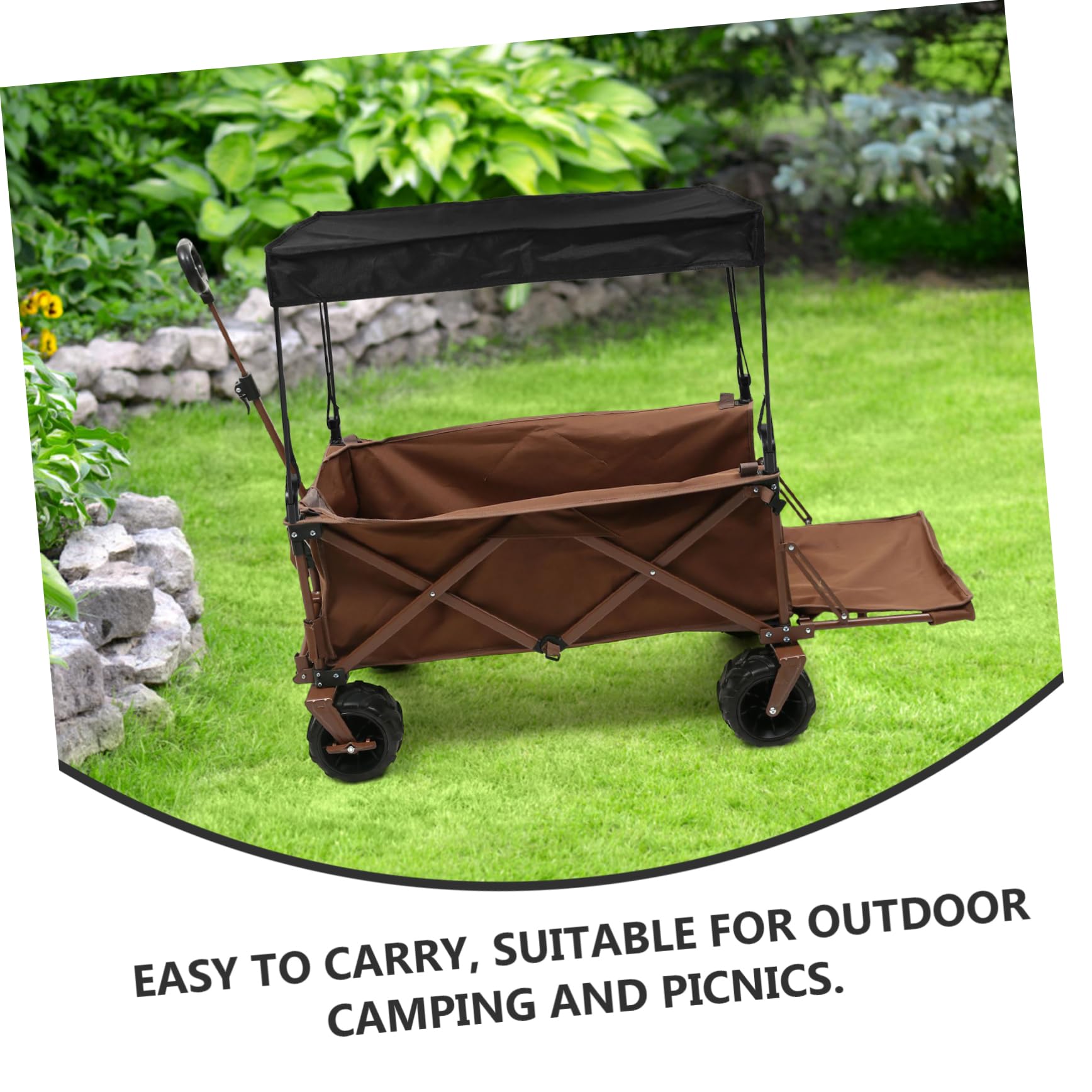 Cubierta Plegable para Carrito de Camping Negro Parasol | Protección UV Lluvia, Montaje Rápido, Diseño Plegable, para Exteriores y Puestos de Mercado