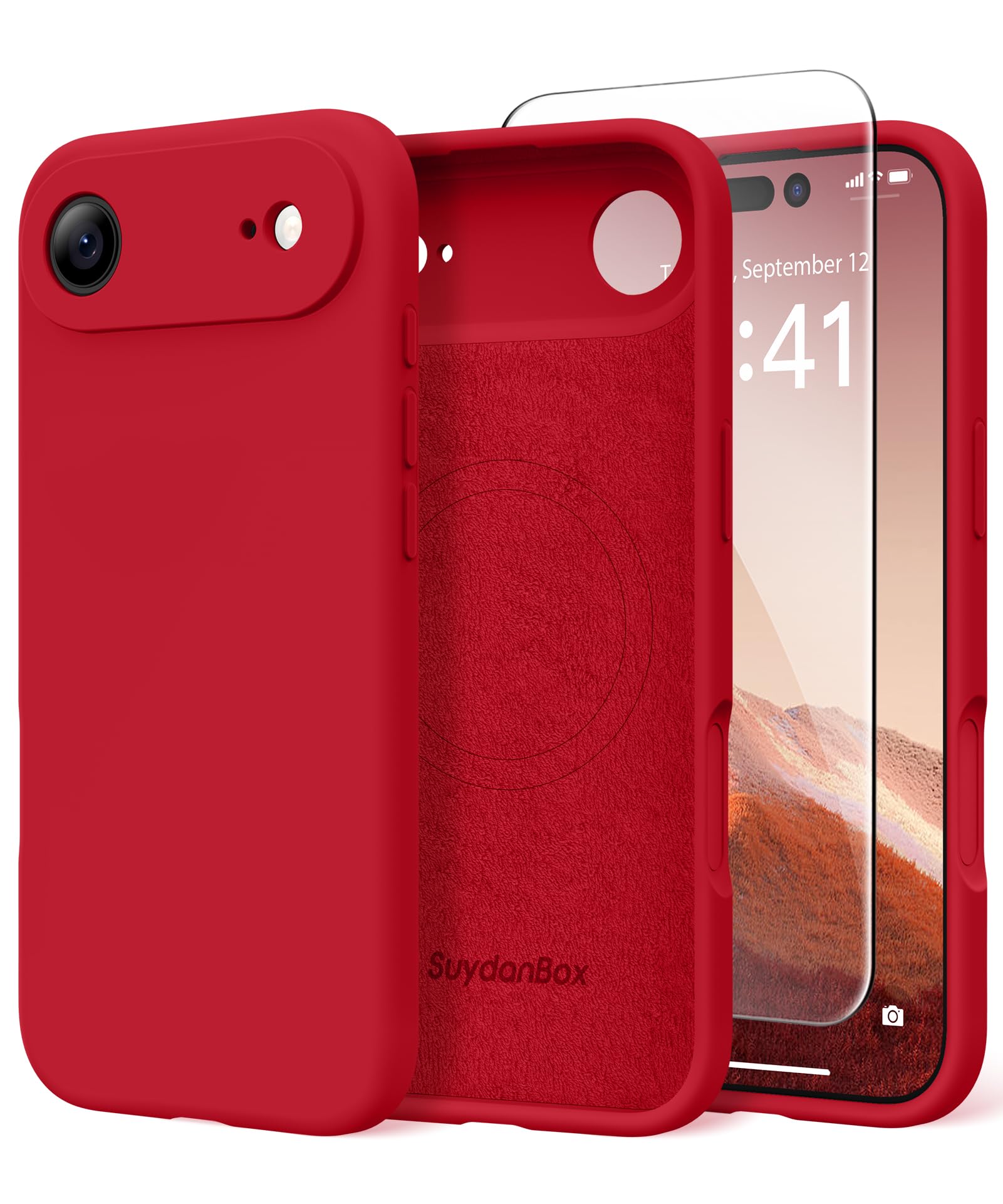 Magnetic for iPhone Air Case Silicone Deep Red