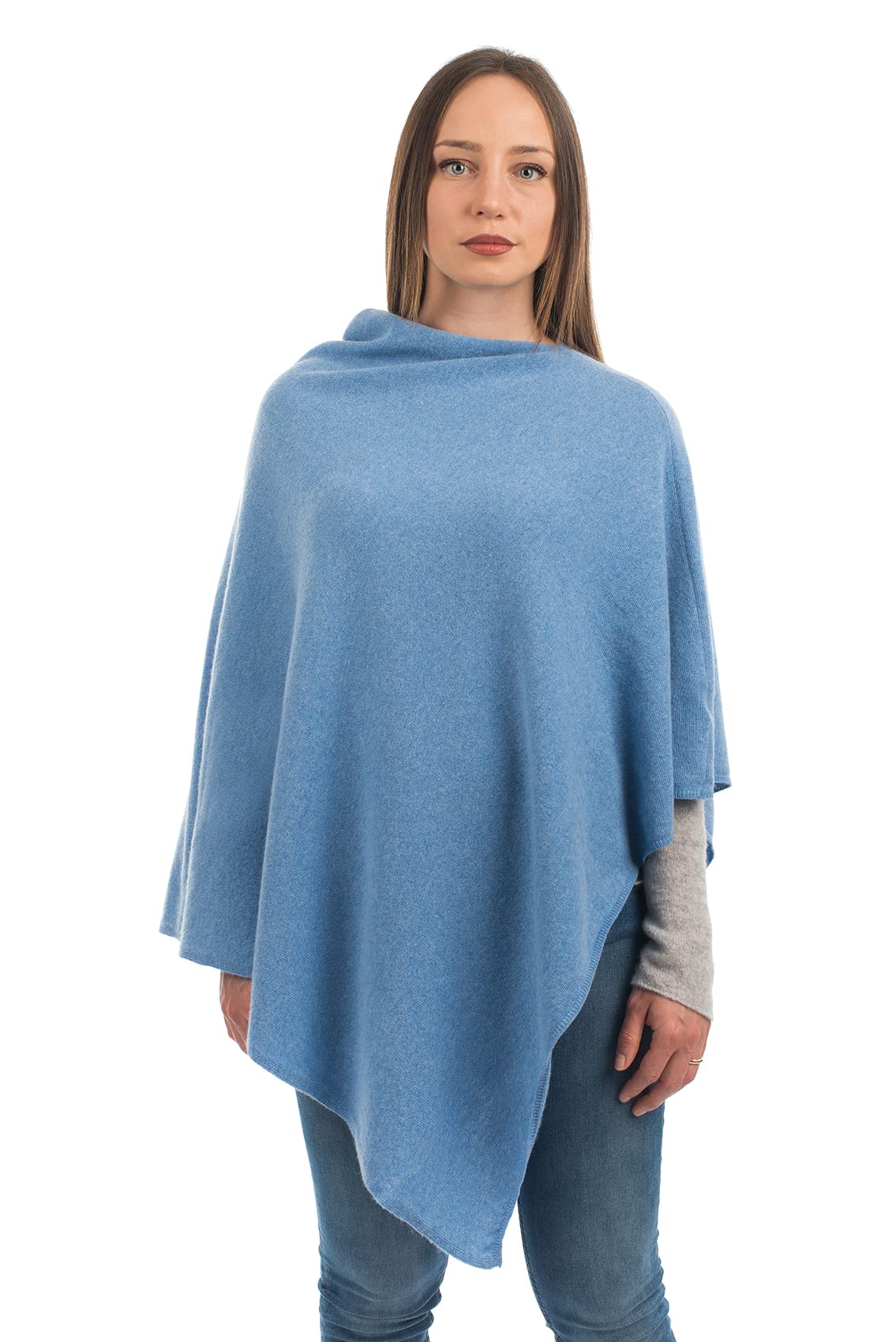 DALLE PIANE CASHMERE Poncho Femme Mélange Cachemire Laine | Poncho cape enveloppant, taille unique, parfait en voyage et en ville, un cadeau élégant pour elle, Made in Italy