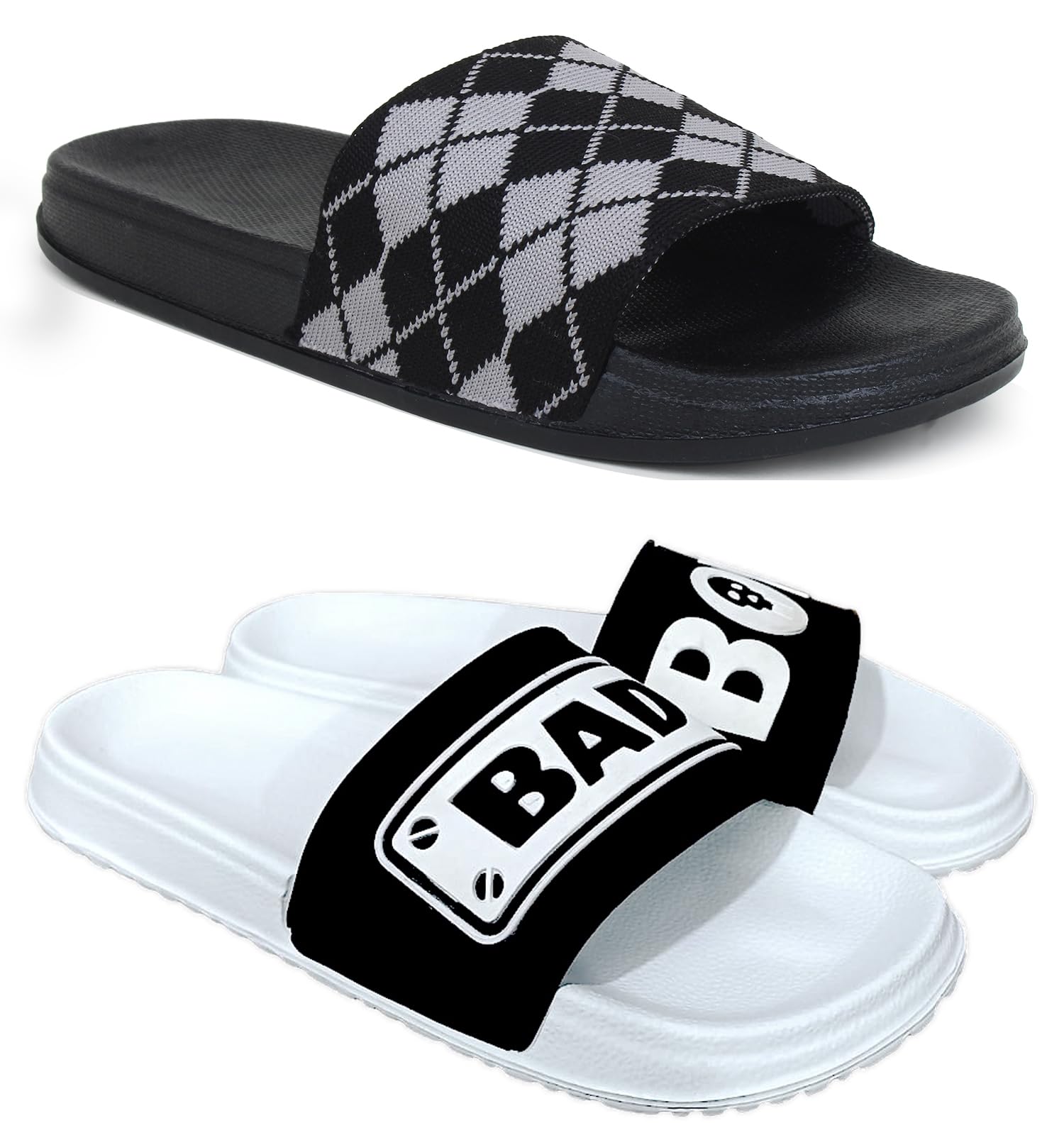 Pampy Angel Combo Pack of 2 Slipper/Flip Flops/Slides for Men,(FM-4Sq-Black,Badboy-White),10 (UK/India) (B0DHDMCPS3) Amazon Price History, Amazon Price Tracker