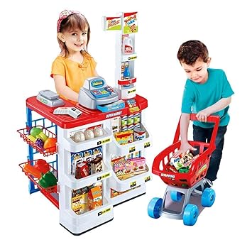 EONWISE Kitchen Set for Kids Girls Big Cooking Set Light and Sound Pretend Play Toy Battery Operated with Accessories