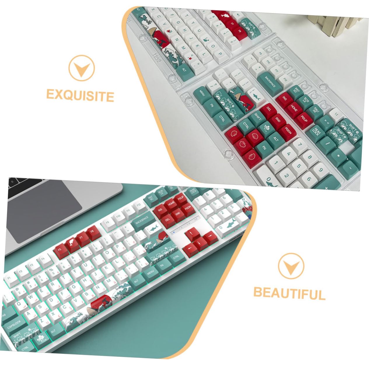Set di Keycap Corallo Mare 129 Pezzi Pbt Profilo Xda