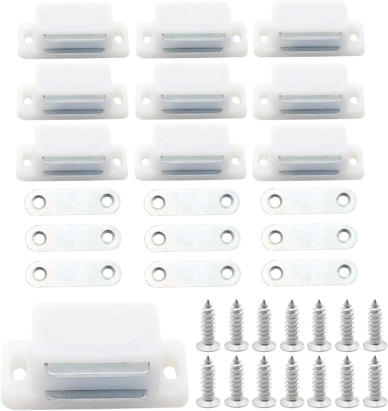 16PCS Heavy Duty Shutter Hardware Magnetic Cabinet Catch Door Latch with Mounting Screw for Home Furniture Cabinet Cupboard
