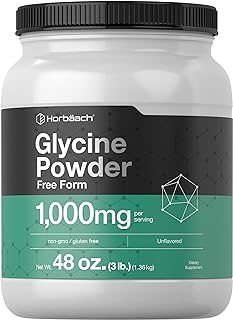 Horbäach Glycine Powder 3 lbs | Free Form Supplement | Unflavored Powder | Vegetarian, Non-GMO, Gluten Free
