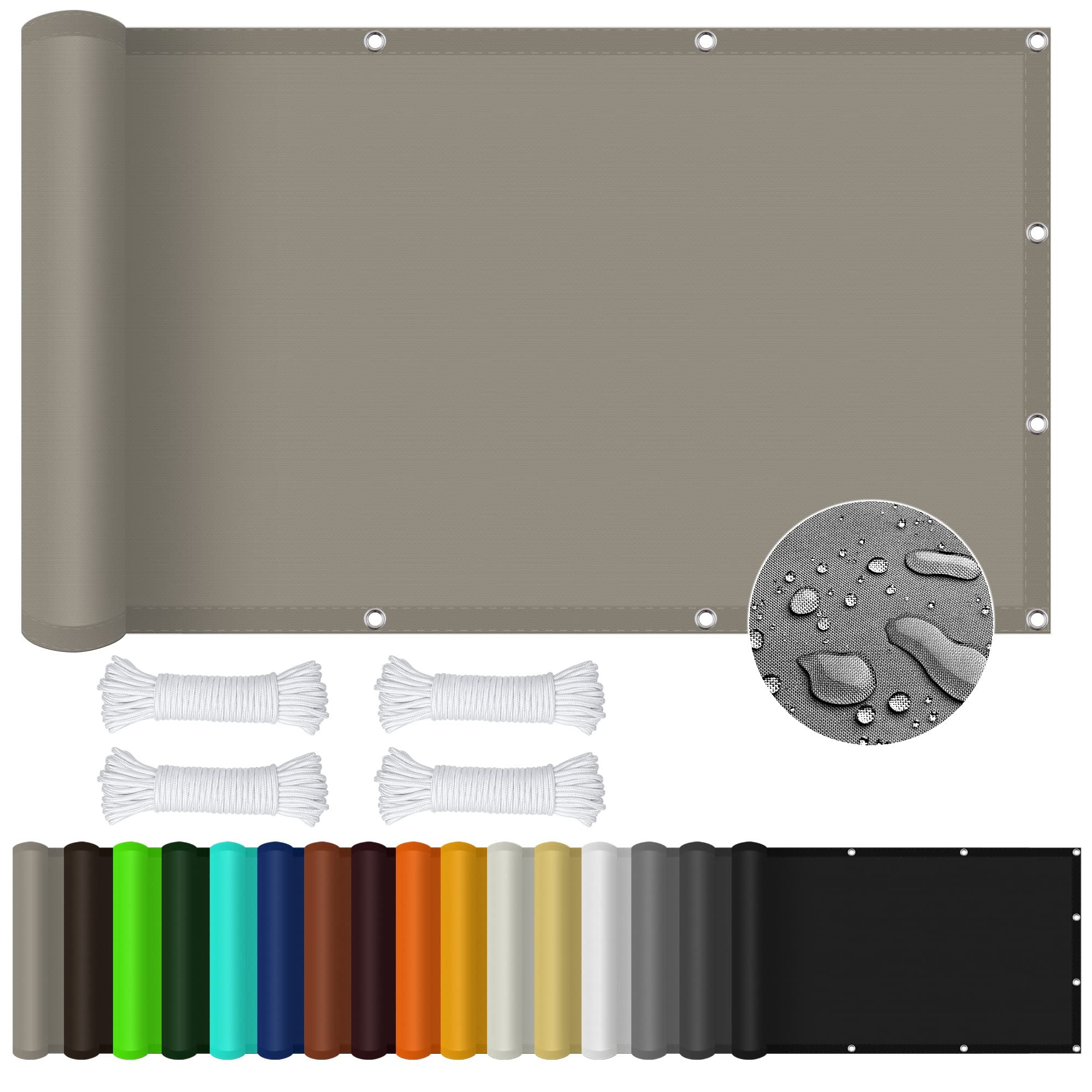 Sonnensegel 2x3,4 M – Rechteckig, Wasserdicht, UV-Schutz 98%, Für Garten, Balkon, Terrasse