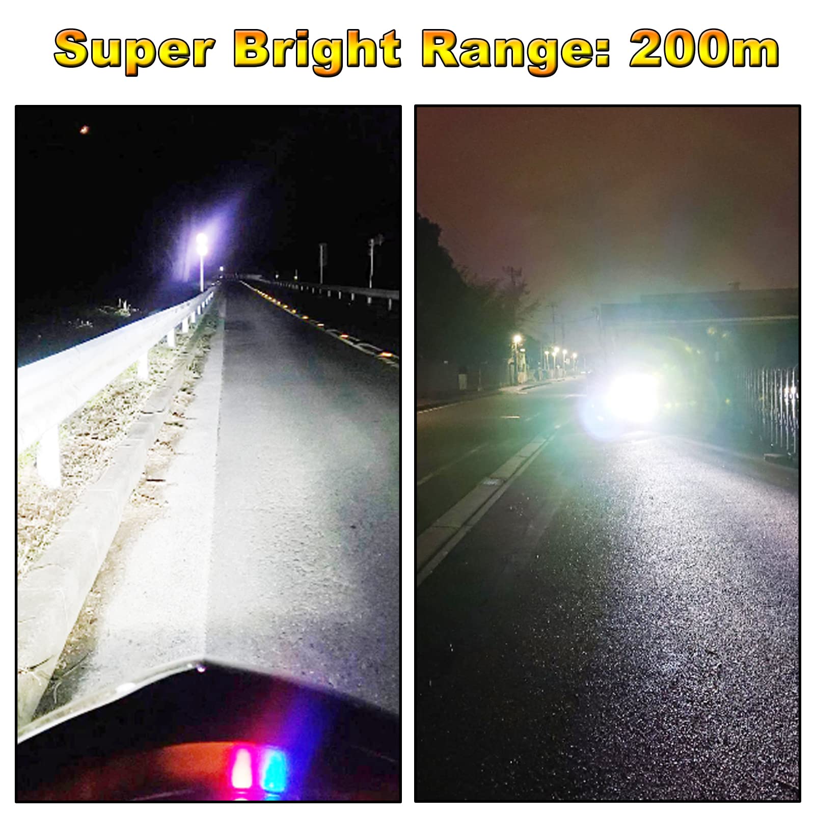 HANSWDEU 2 Phares Moto LED 125W - Feux Additionnels Anti-Brouillard 3000LM Pour Moto/Quad