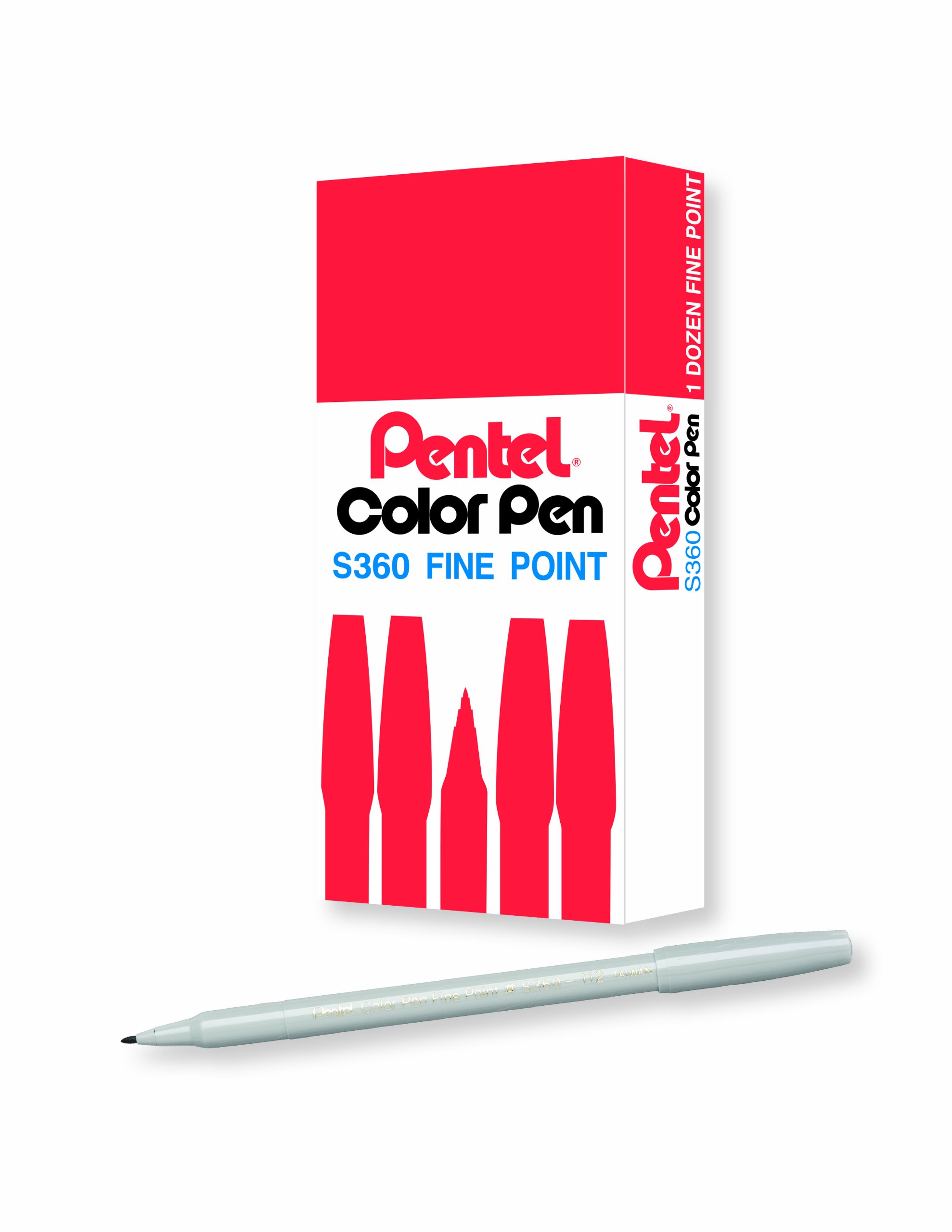 Pentel Arts Color Pen, Light Gray, Box of 12 (S360-112)-picture-21