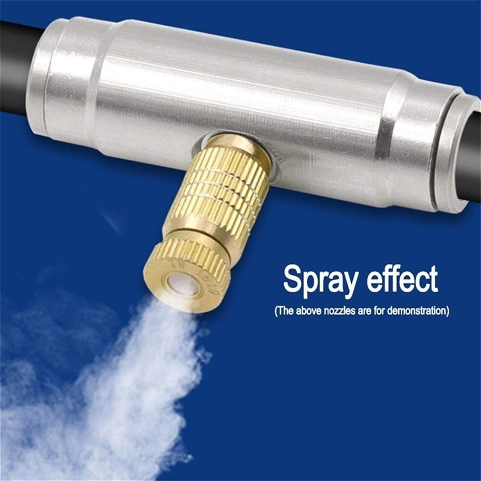 50 boquillas nebulizadoras de latón para sistemas de refrigeración exteriores. Boquilla nebulizadora de alta presión. Pulverizador nebulizador atomizador. Boquillas de niebla para jardín, humidifica