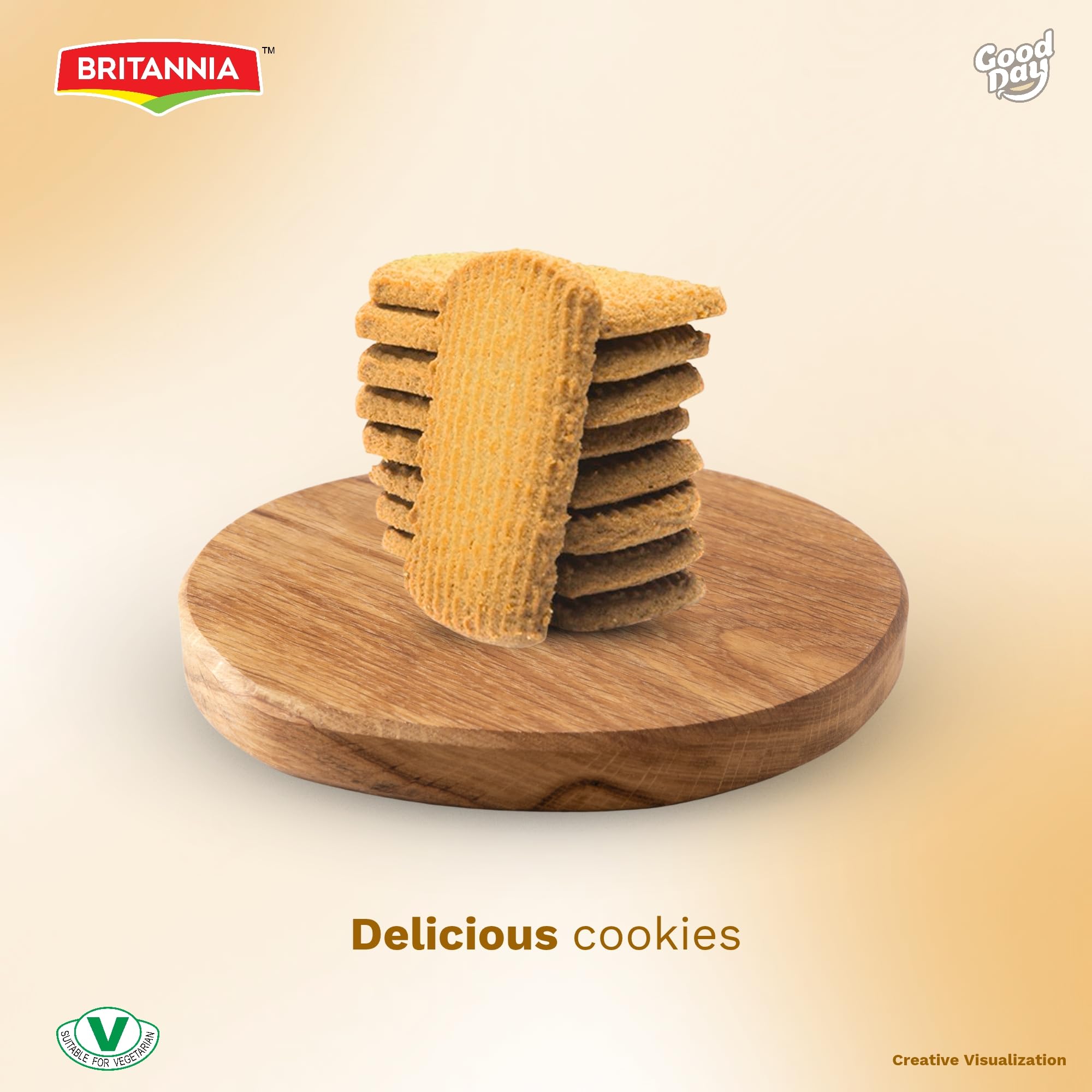 BRITANNIA Punjabi Cookies 21.90oz (620g) - Whole Wheat Cookies - Healthy, Delicious & Crispy - Breakfast & Tea Time Snacks (Pack of 1)