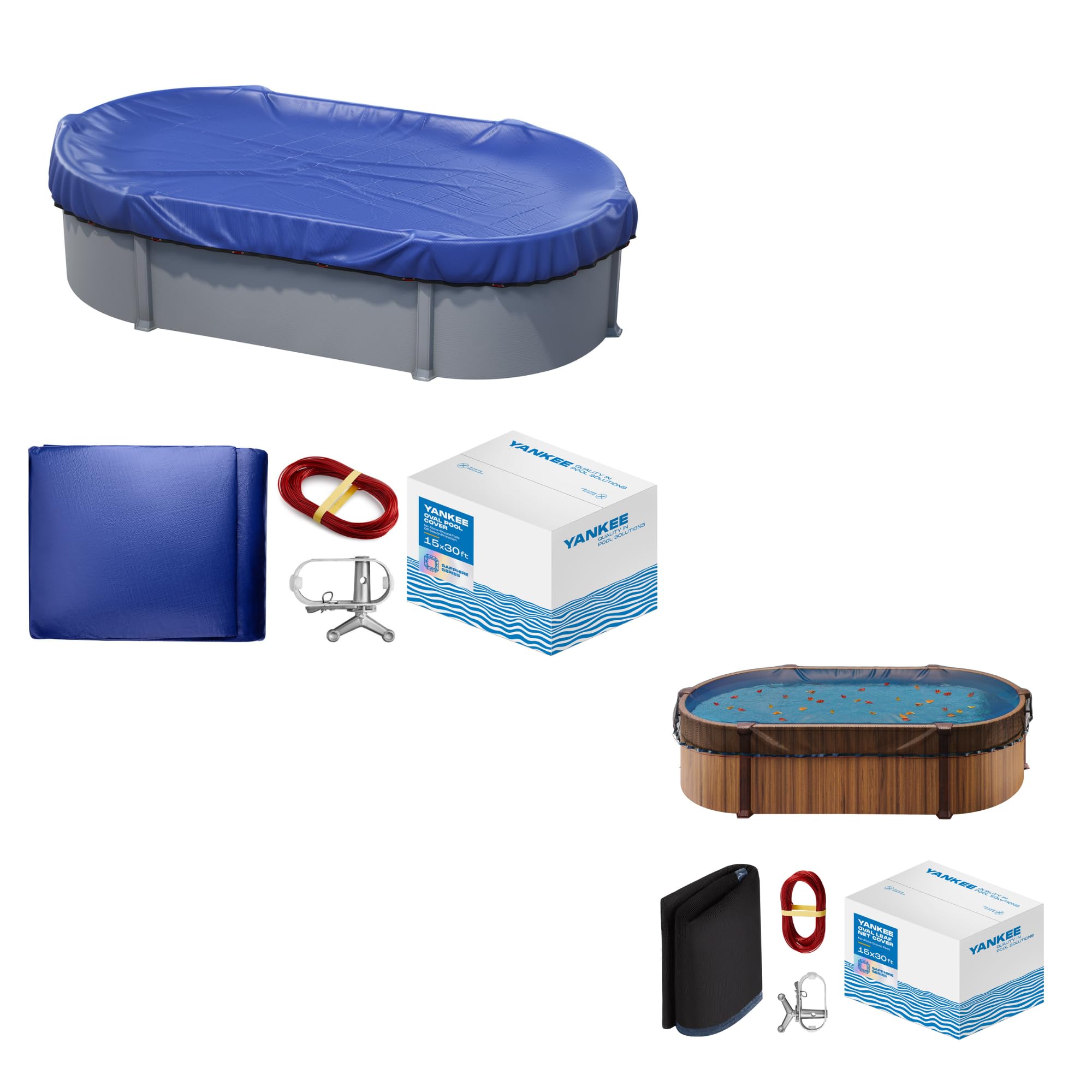 Amazon.com : Yankee Pool Cover | Oval 15x30 ft Winter Pool Cover ...