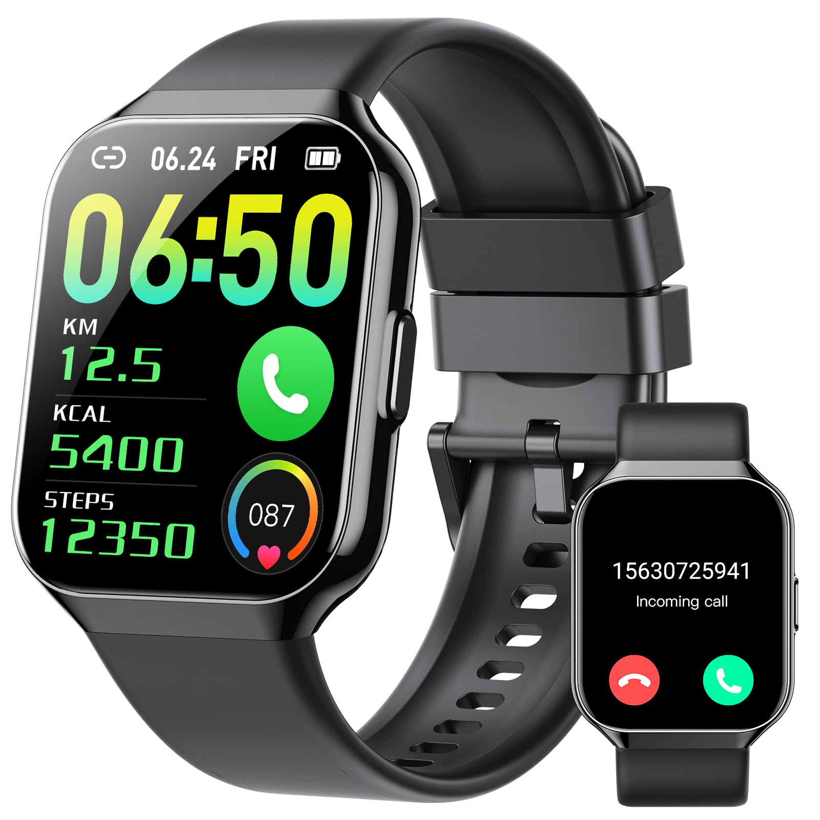 Hendari Smartwatch Uomo Donna, 1.96" Orologio Smartwatch con Effettua/Risposta Chiamate, 140+Modalità Sportive Impermeabile IP68, Smart Watch con Monitoraggio del SpO2/Sonno/Contapassi per IOS/Android