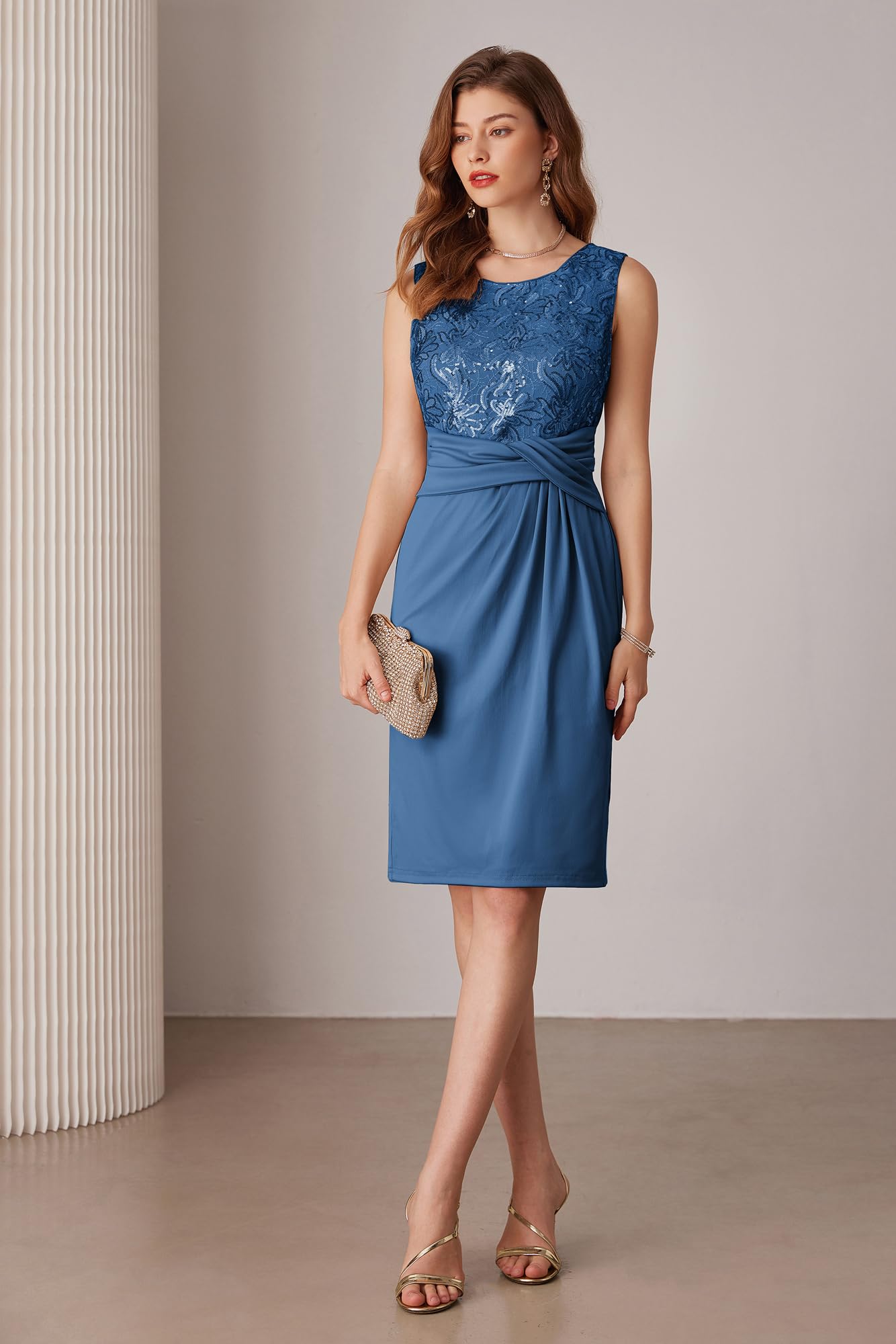 GRACE KARIN Ensemble 2 Pièces pour Femme Robe À Paillettes + Cardigan en Mousseline De Soie À Manches 3/4