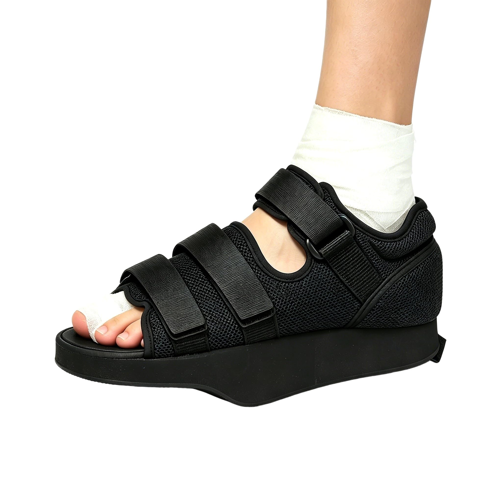 Chaussure de Fracture Déchargement à l'Avant-Pied Chaussure de Hallux Vagus Post-opératoire Chaussures Orthopédique Réglable pour Fracture Métatarsienne Orteils Cassés Pied Gauche et Droit Universel
