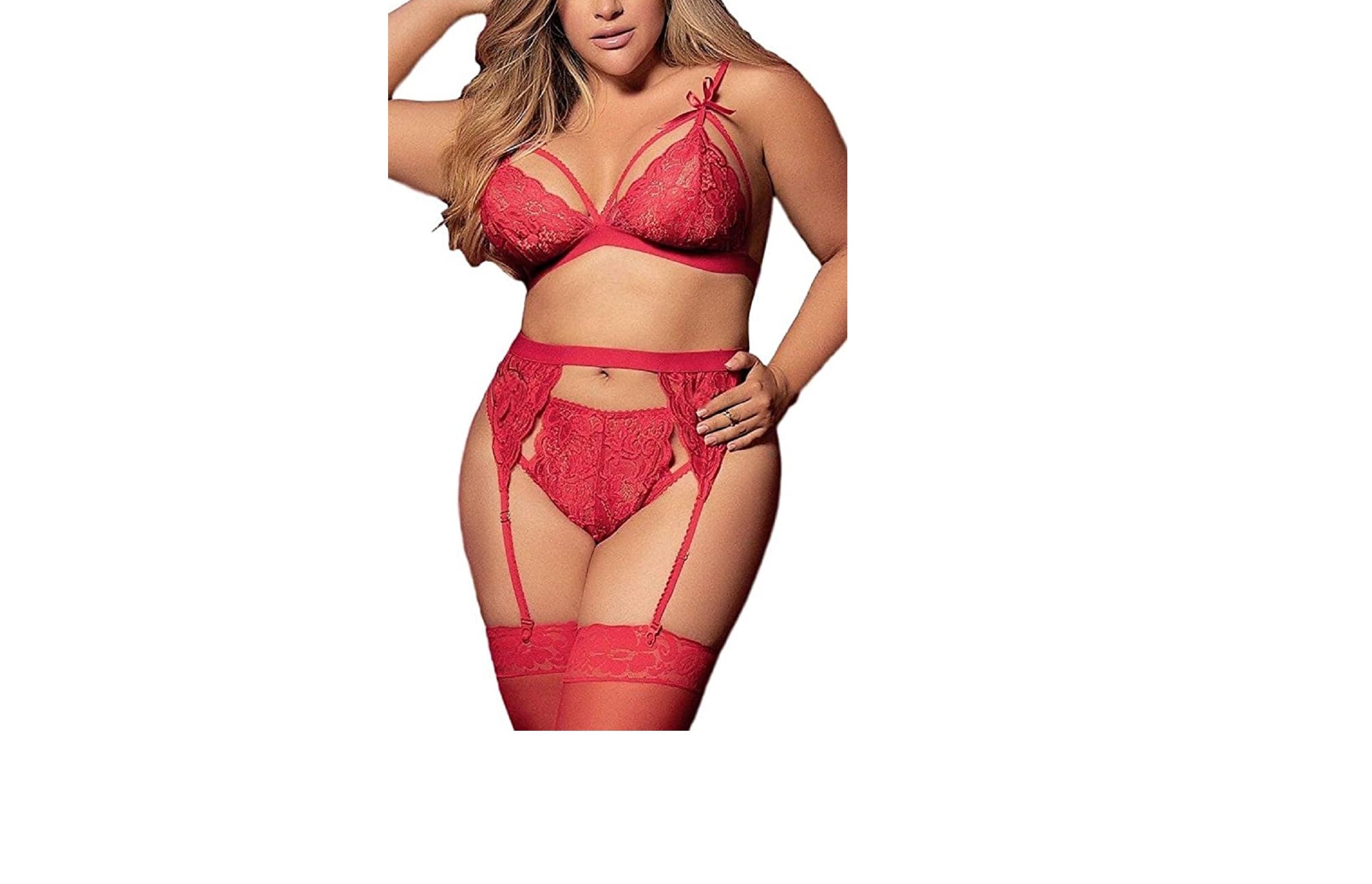 Women Babydoll Ribbion Lingerie Bra Panty Set for Honeymoon Special Night Occasion with Bra Panty, G-Thong and Garter Belt-picture-43