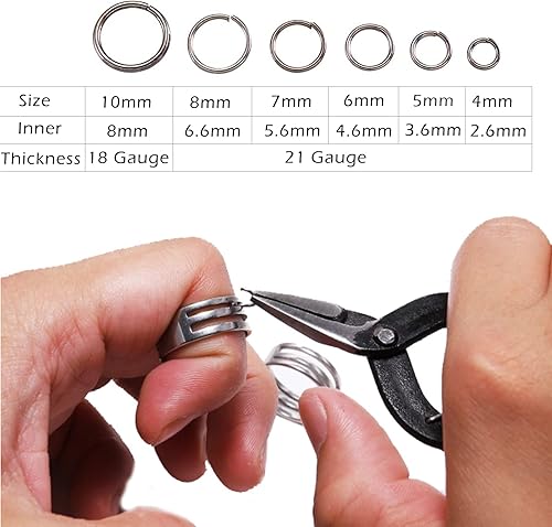 Miniatura 2 de Pandahall - 1 caja1745 anillos de hierro abiertos redondos para joyería de 0.157 in0.197 in0.236 in0.276 in0.315 in0.394 in Gunmetal