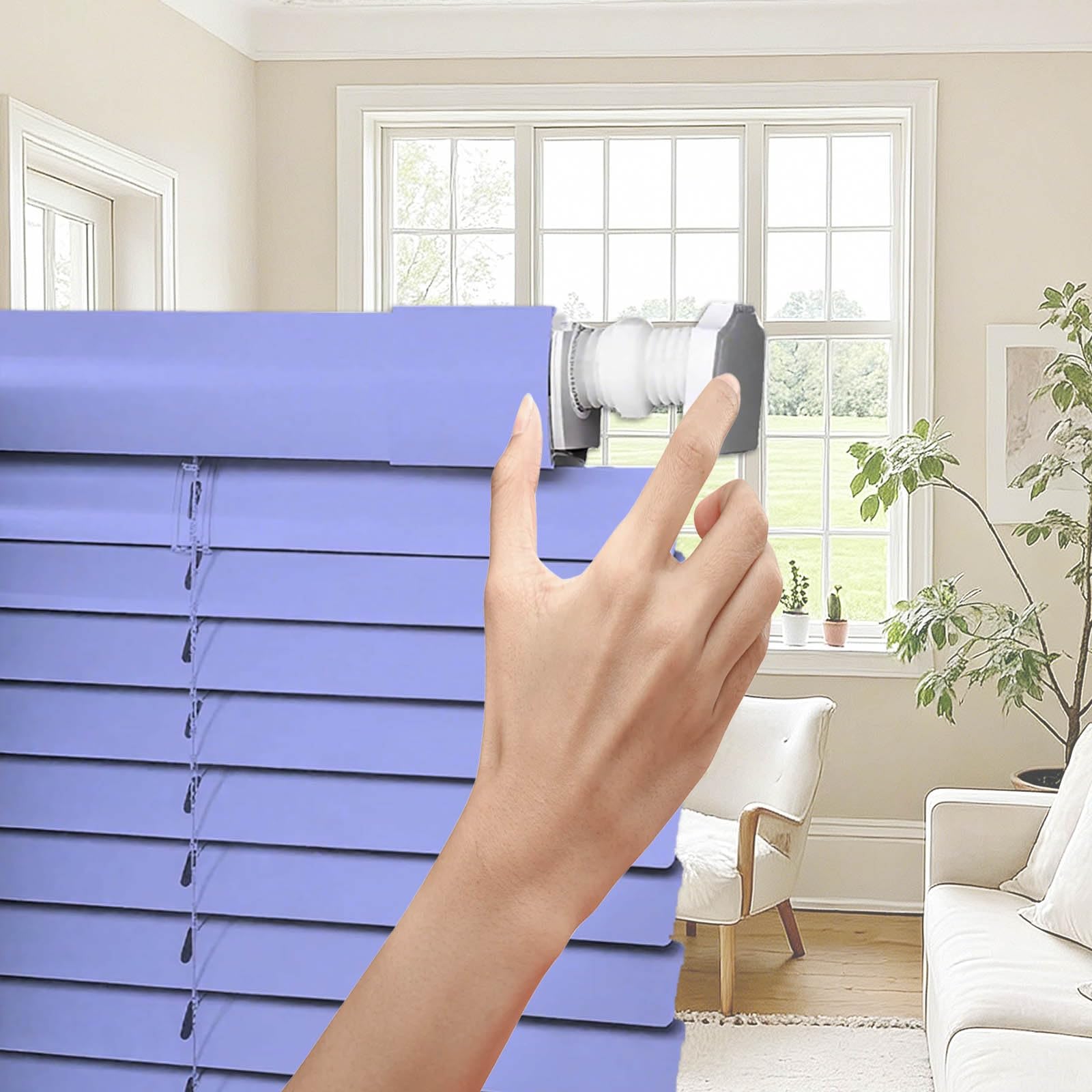No Tools No Drill Venetian Blind, Aluminum Mini Blinds for Indoor Windows, 1" Metal Slat Room Darkening Horizontal Blinds, Custom Size Blackout Window Shades(Lavender)