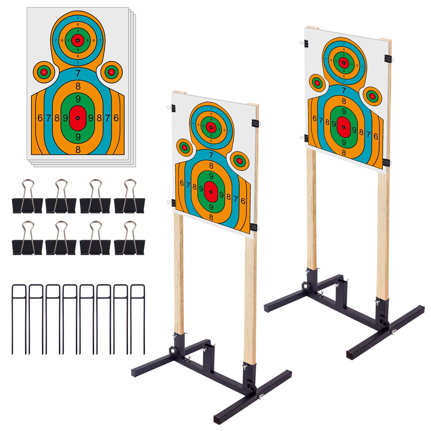 Photo 1 of Jorviz Adjustable Target Stand Base for Paper Shooting Targets, Durable H Shape Shooting Target Stand for USPSA/IPSC, IDPA Practice - 4 Pack-4P