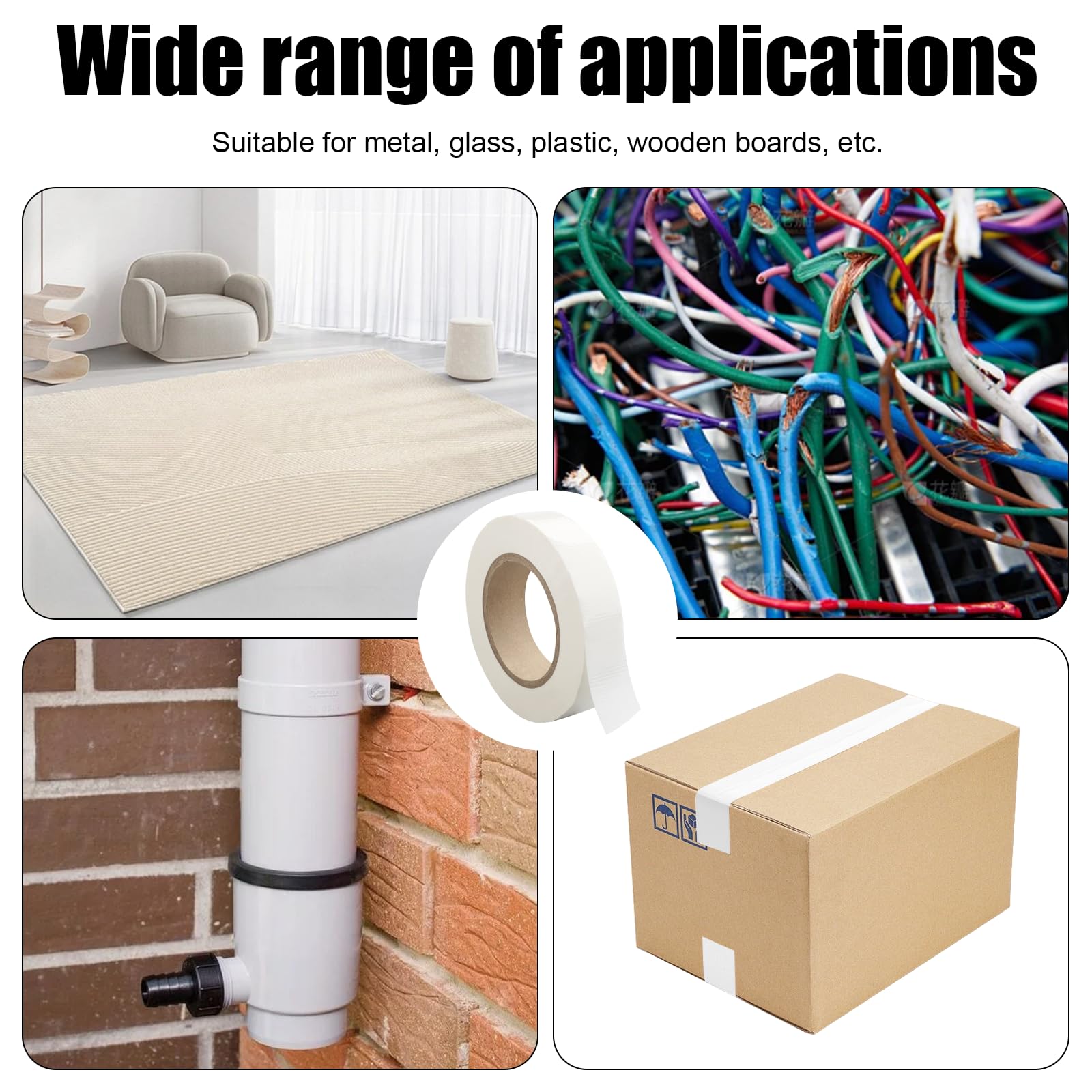 30 mm*50 m Nastro Telato, Duct Tape Resistente All'acqua, Bianco Nastro Ripara, Nastro Adesivo Subacqueo, Nastro Autoagglomerante per Riparazioni, Imballaggio,Fissaggio, Marcatura e Sigillatura