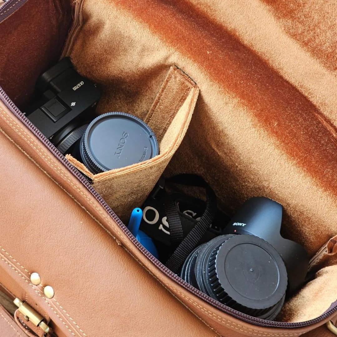 Bolsa de cuero para cámara, vintage, para hombres y mujeres, sin espejo y pequeñas cámaras réflex digitales, bolsas para fotógrafos