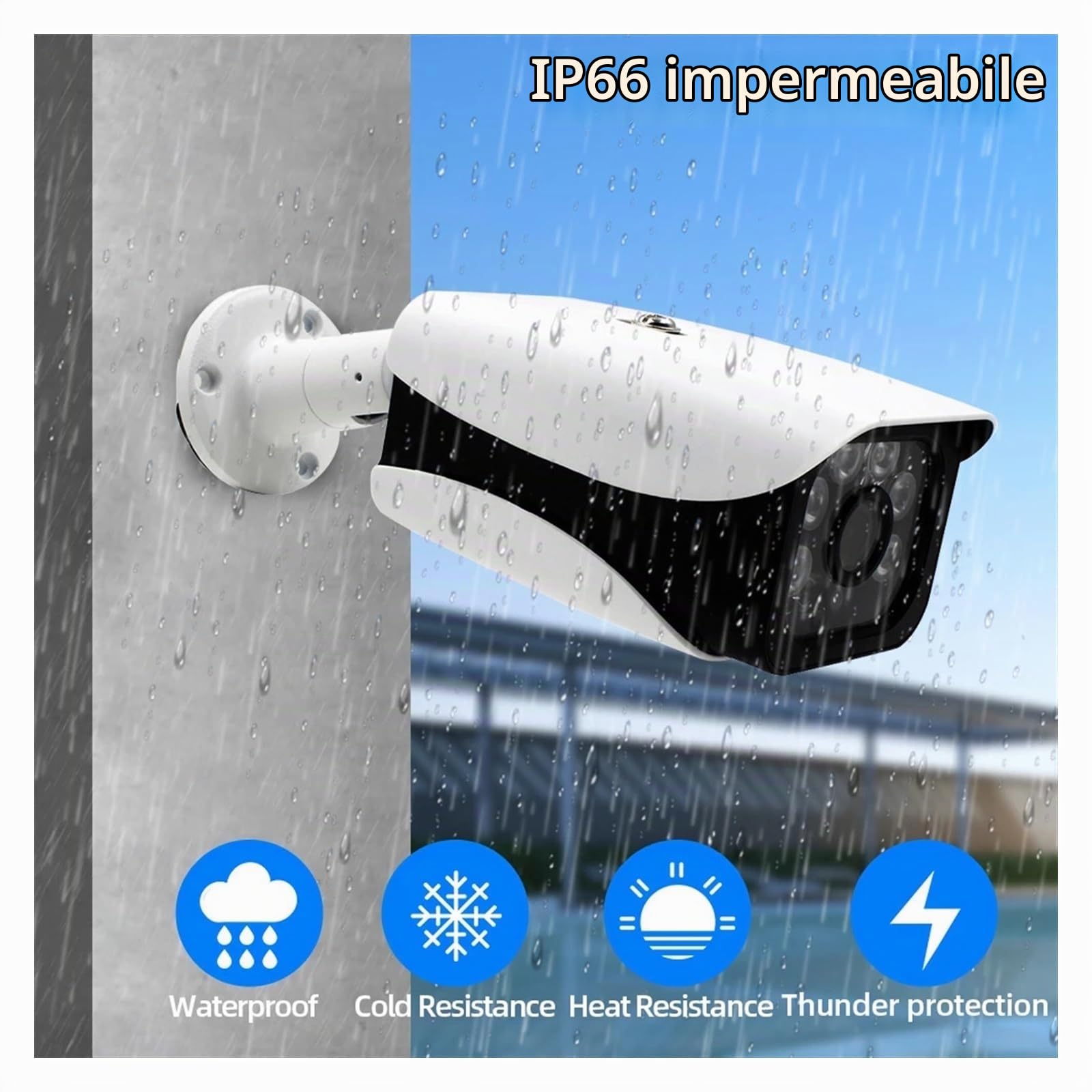 Telecamere di sicurezza, Telecamera di sicurezza analogica CCTV cablata da 5 MP, telecamera di videosorveglianza AHD Dome impermeabile da esterno, telecamera di videosorveglianza 4K 5 MP AHD DVR View