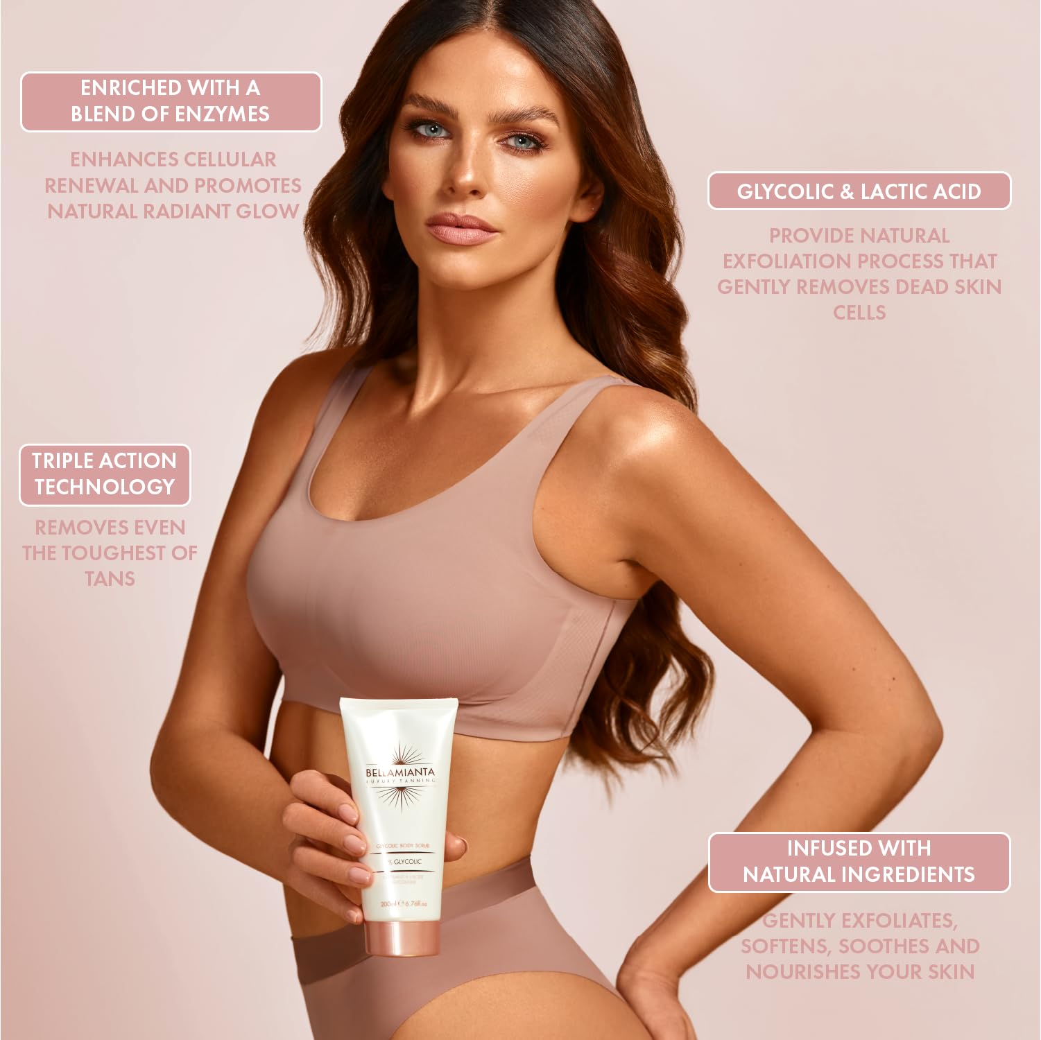 Bellamianta Tripla azione Glycolic Body Scrub For Women 6,76 oz Scrub