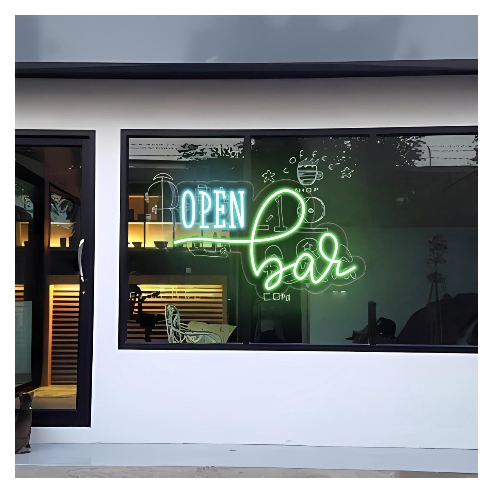 RONGCH Hanging Art Signs Open Bar Neon Sign,Suitable for Pub, Lounge, Restaurant Decor with Dimmable 23cmx40cm(C)
