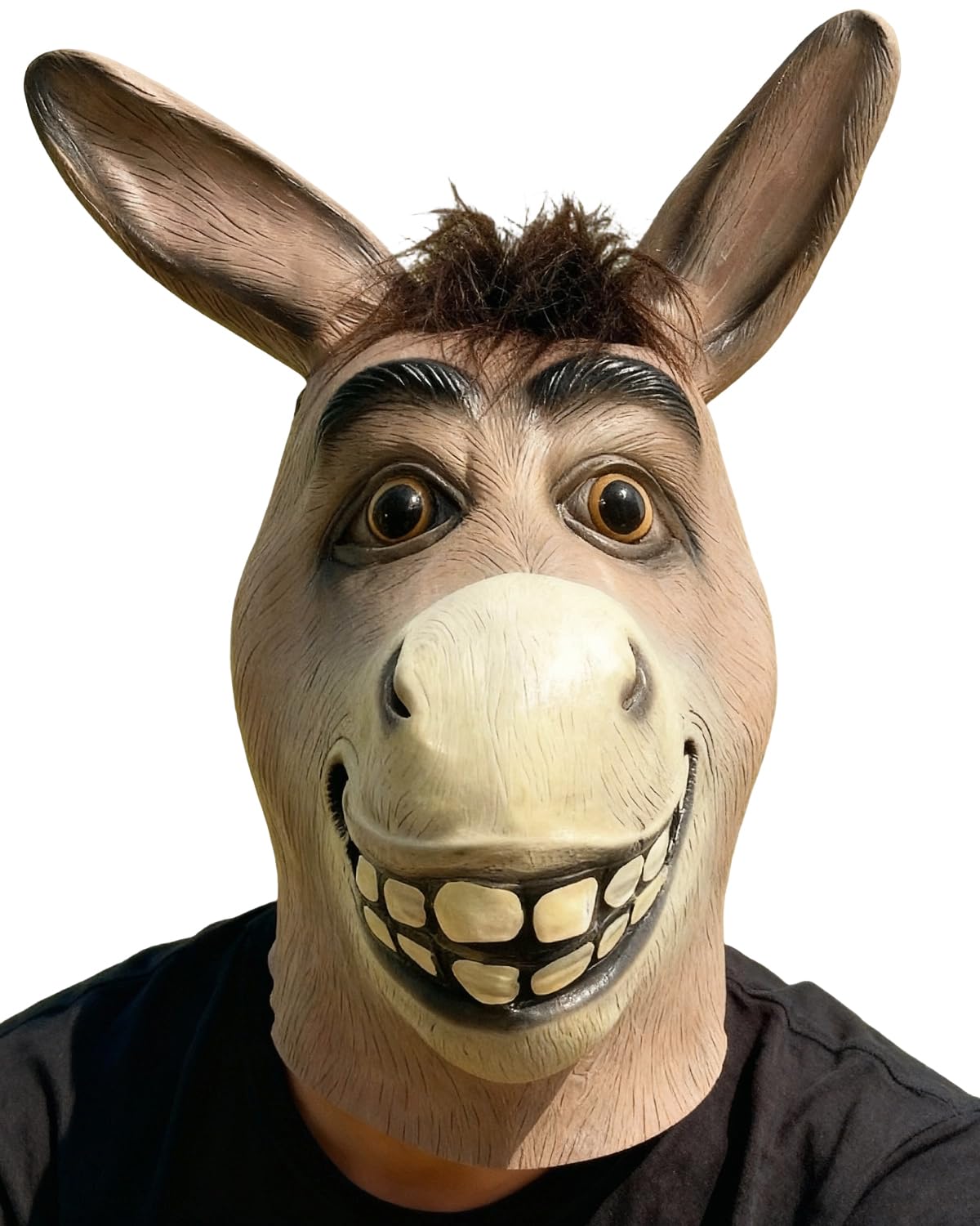 shayulajiao Donkey Mask Halloween - Realistic Full Head Latex Party Cosplay Costume Prop, Grey, 14 x 20 x 8 cm