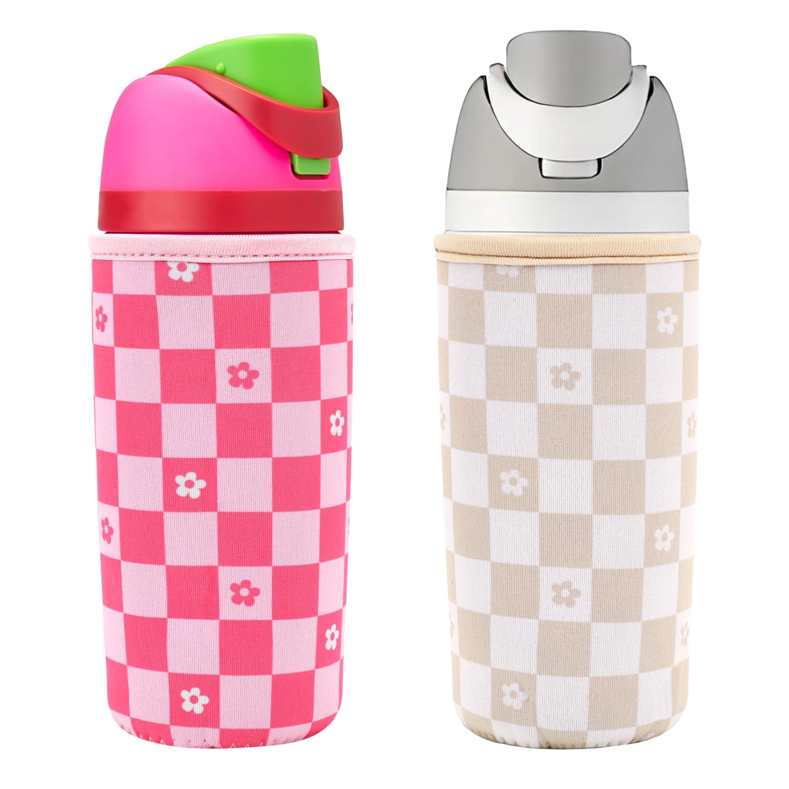 2 Pack Cute Neoprene Sleeve Compatible with Owala Kids 12oz 15oz 16oz, Water Bottle Accessories for Owala Kids FreeSip and Plastic Tumbler, Water Bottle Scratch Resistant Sleeve for Boys Girls