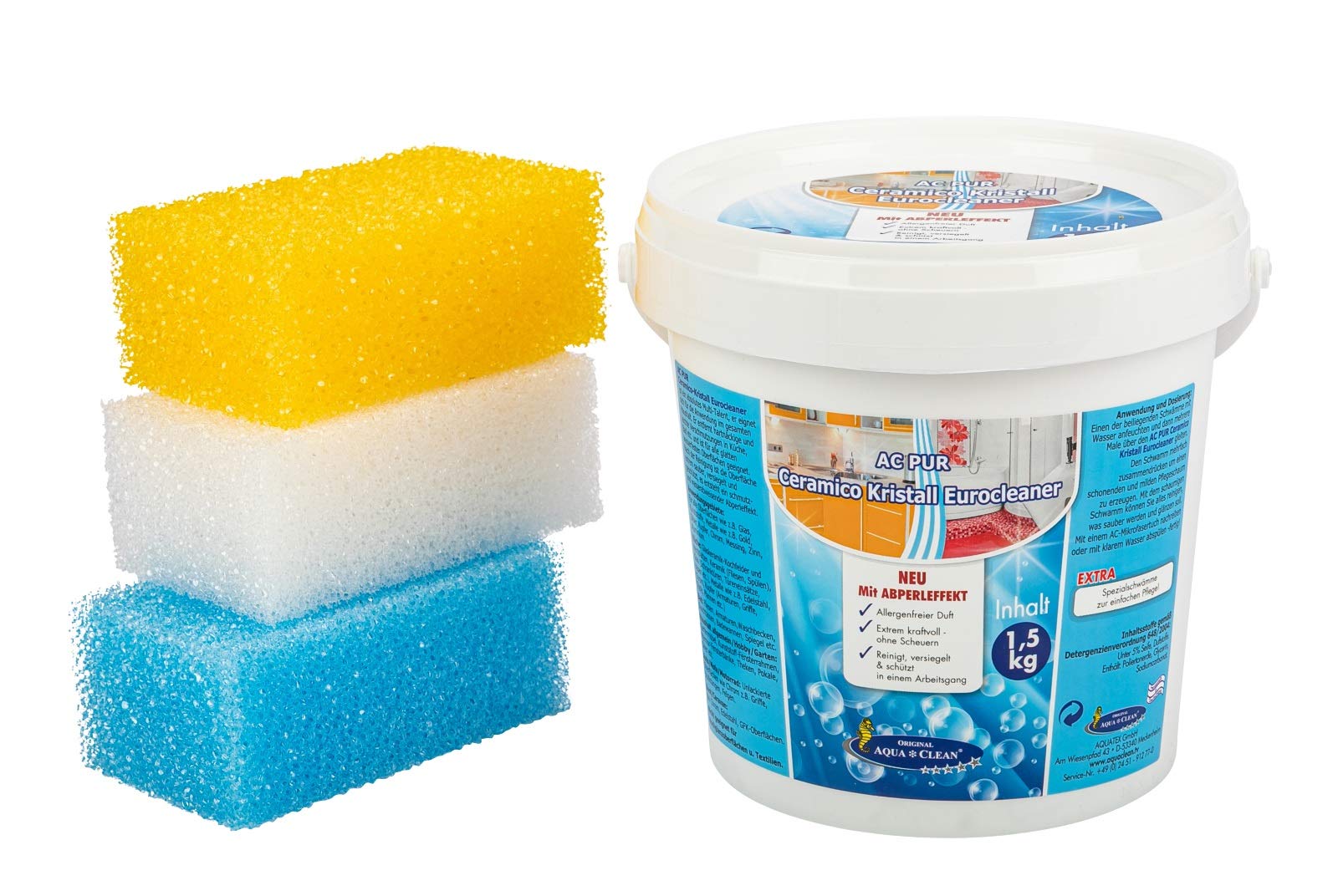 AQUA CLEAN PUR Ceramico Kristall Eurocleaner – Reiniger mit Abperleffekt 1,5kg