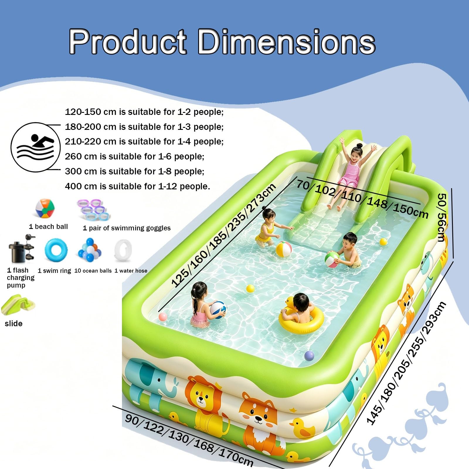 Piscines Gonflables pour La Baignade Piscine Rectangulaire Familiale