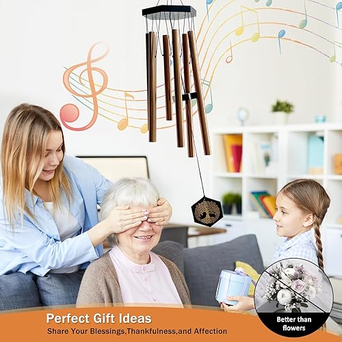Miniatura 2 de Campanillas de viento de árbol de la vida para exteriores, campanilla de viento conmemorativa en memoria de un ser querido y mascota, regalos de