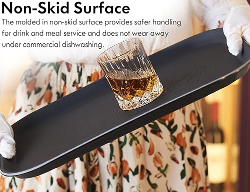 Miniatura 2 de CURTA Paquete de 2 bandejas antideslizantes de grado restaurante, NSF, 16 x 12 pulgadas, bandeja rectangular antideslizante con forro de goma de