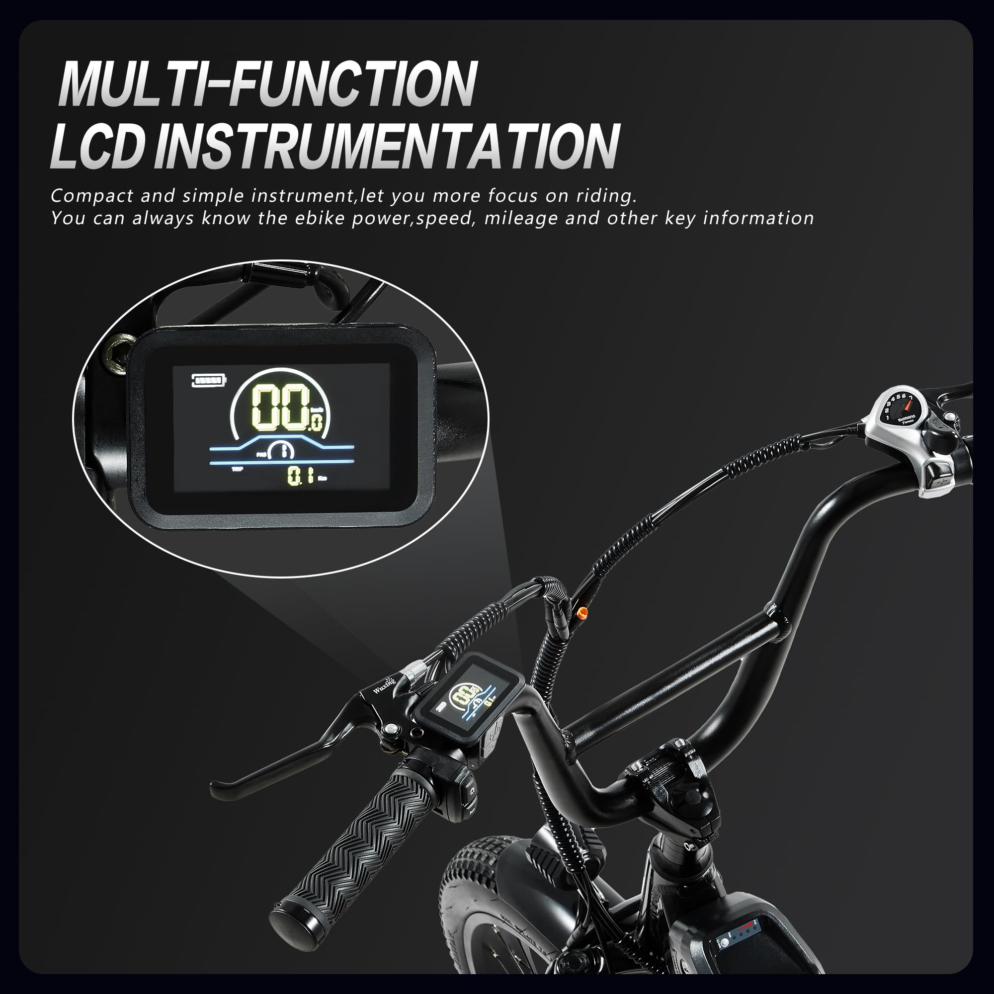 Velo Electrique Homme Femme 20 Pouces Vélo Électrique Portable Fat Bike Electrique Adulte avec 48V 15Ah Batterie Amovible 7 Vitesses Portée 45-60km R8SE