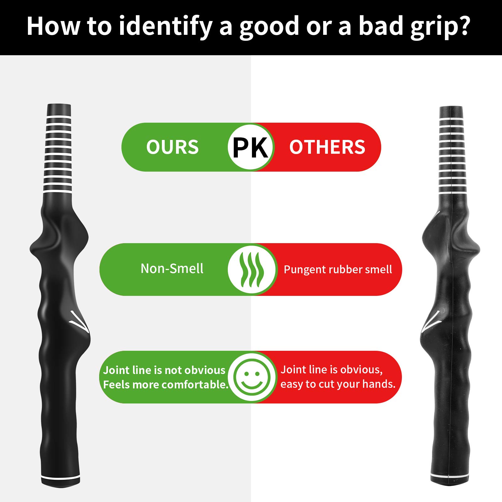 KINGRASP(2 Piece) Golf Club Grip, Golf Swing Trainer Training Grip, Left and Right Hand Auxiliary Practice Teaching aids,Help Kids and Woman Beginner Learn Correct Grip Posture.