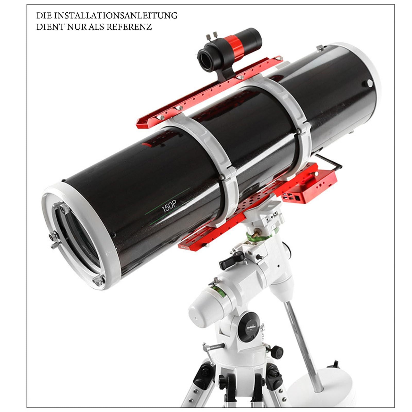 Astronomisches Teleskop Schwalbenschwanzplatte,Vixen Style Guide Zielfernrohrhalterung, 2-in-1 Dual-Slot-Aluminium-Legierung Schiene für Astrofotografie, rot, 120–445 mm verstellbare Länge (120mm)