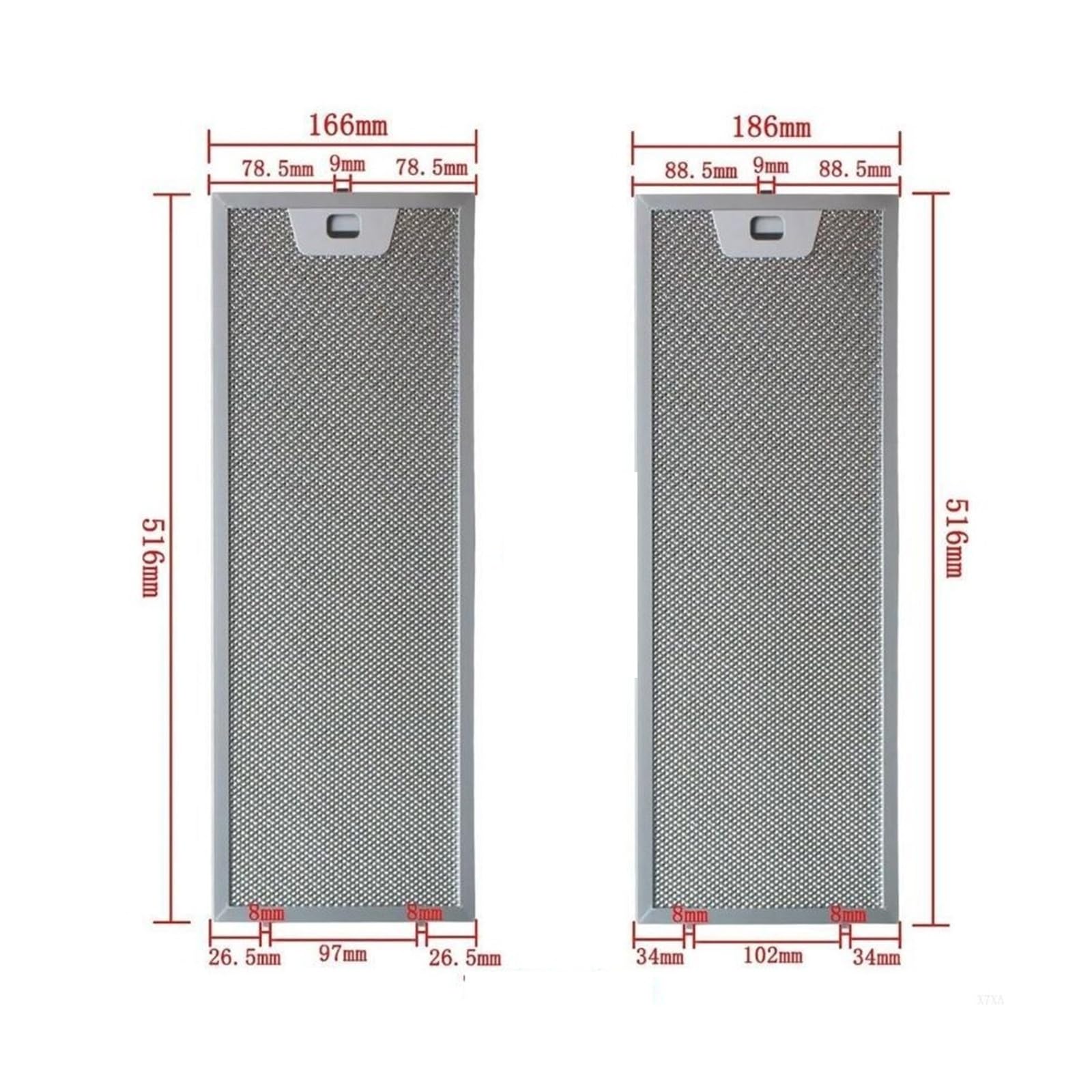 Compatible con filtro de grasa de aluminio Universal, 2 uds., malla fácil de limpiar for campana extractora X7XA